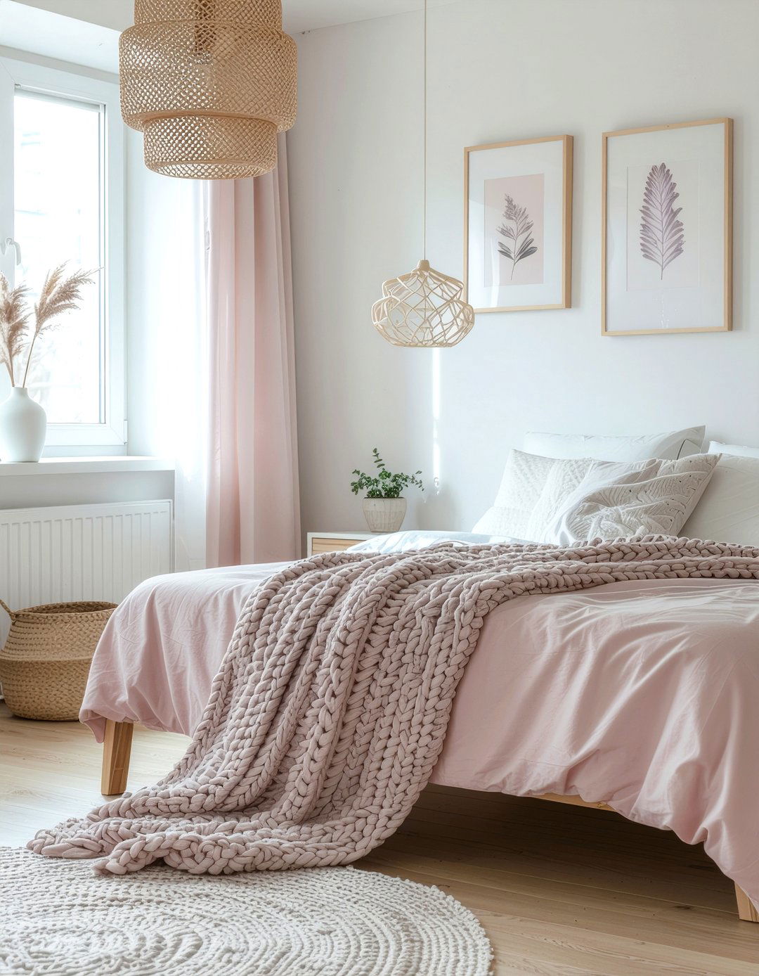 Scandi blush pink bedroom - 30 blush pink bedroom ideas