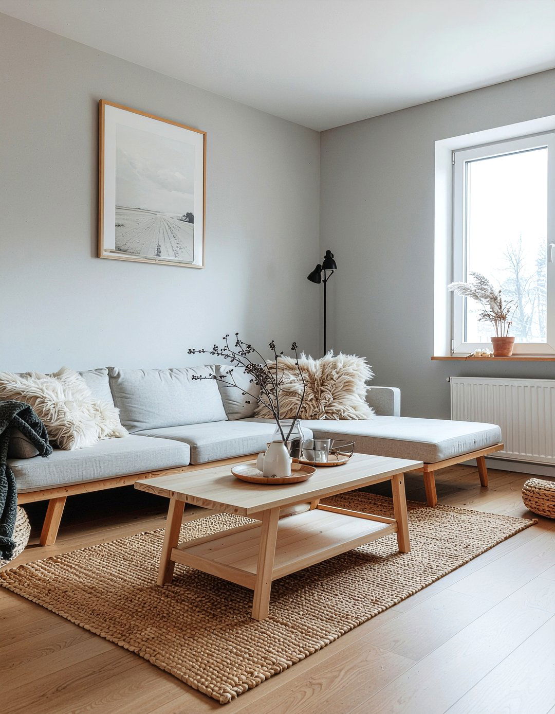 Scandi concrete living room - 30 concrete wall living room ideas