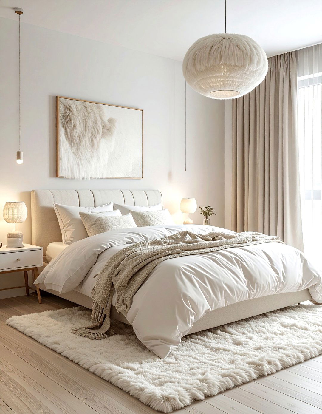 Scandi cream bedroom interior - 30 cream bedroom decor ideas