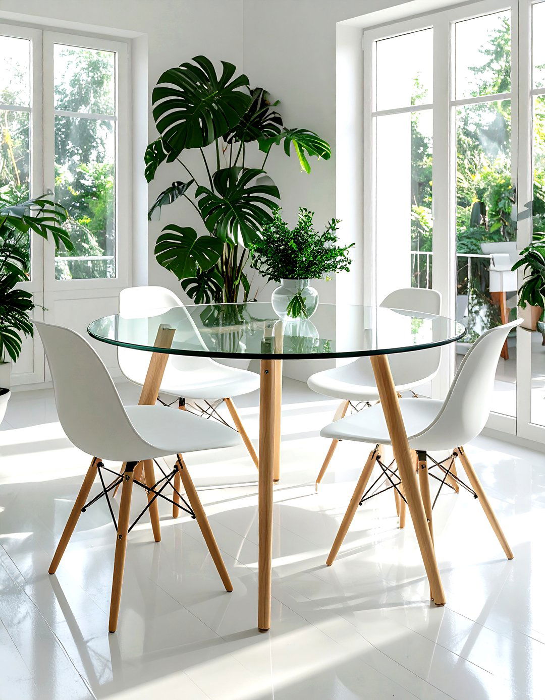 Scandi glass dining table - 30 glass dining table ideas