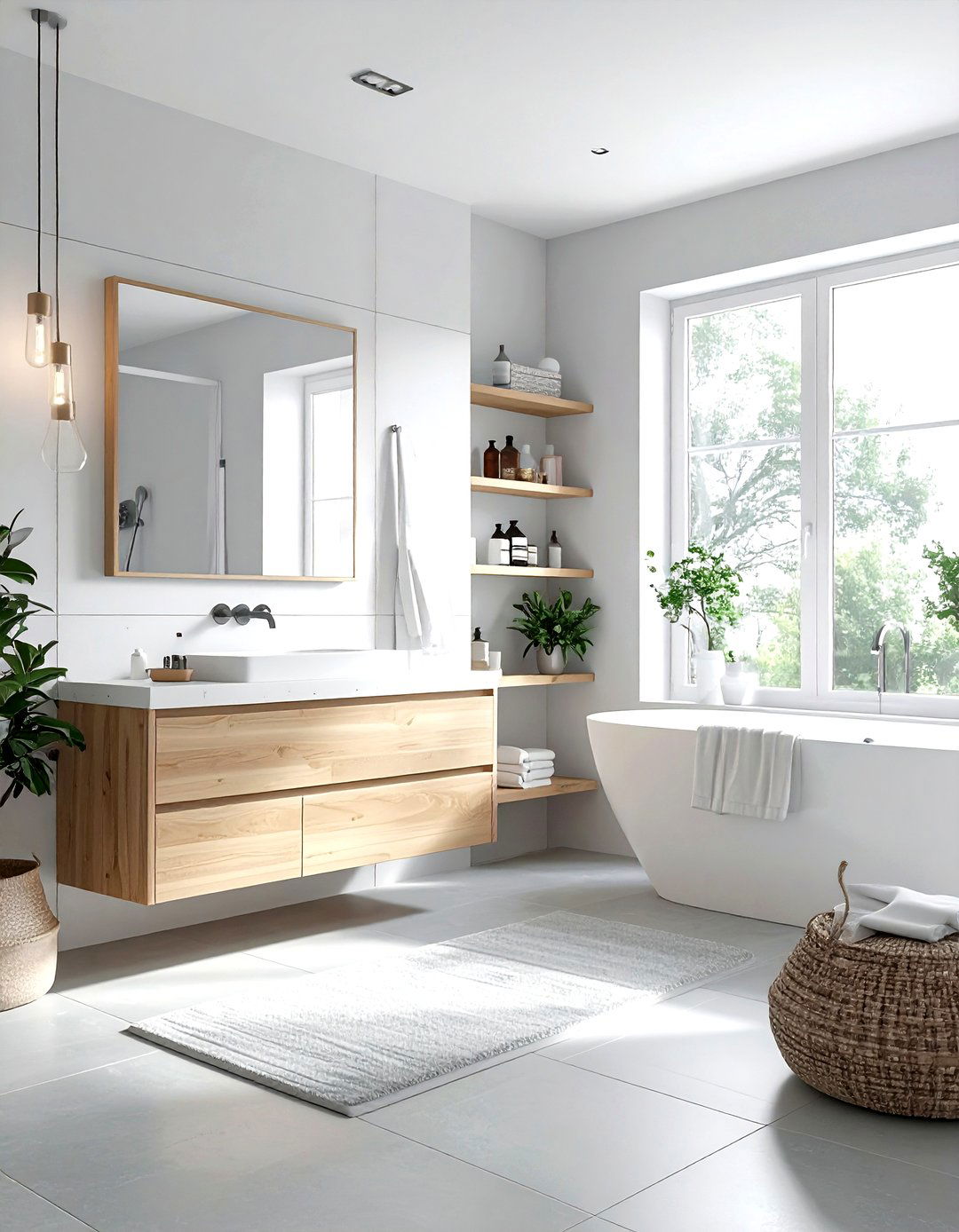 Scandi grey and white bathroom - 30 grey and white bathroom ideas