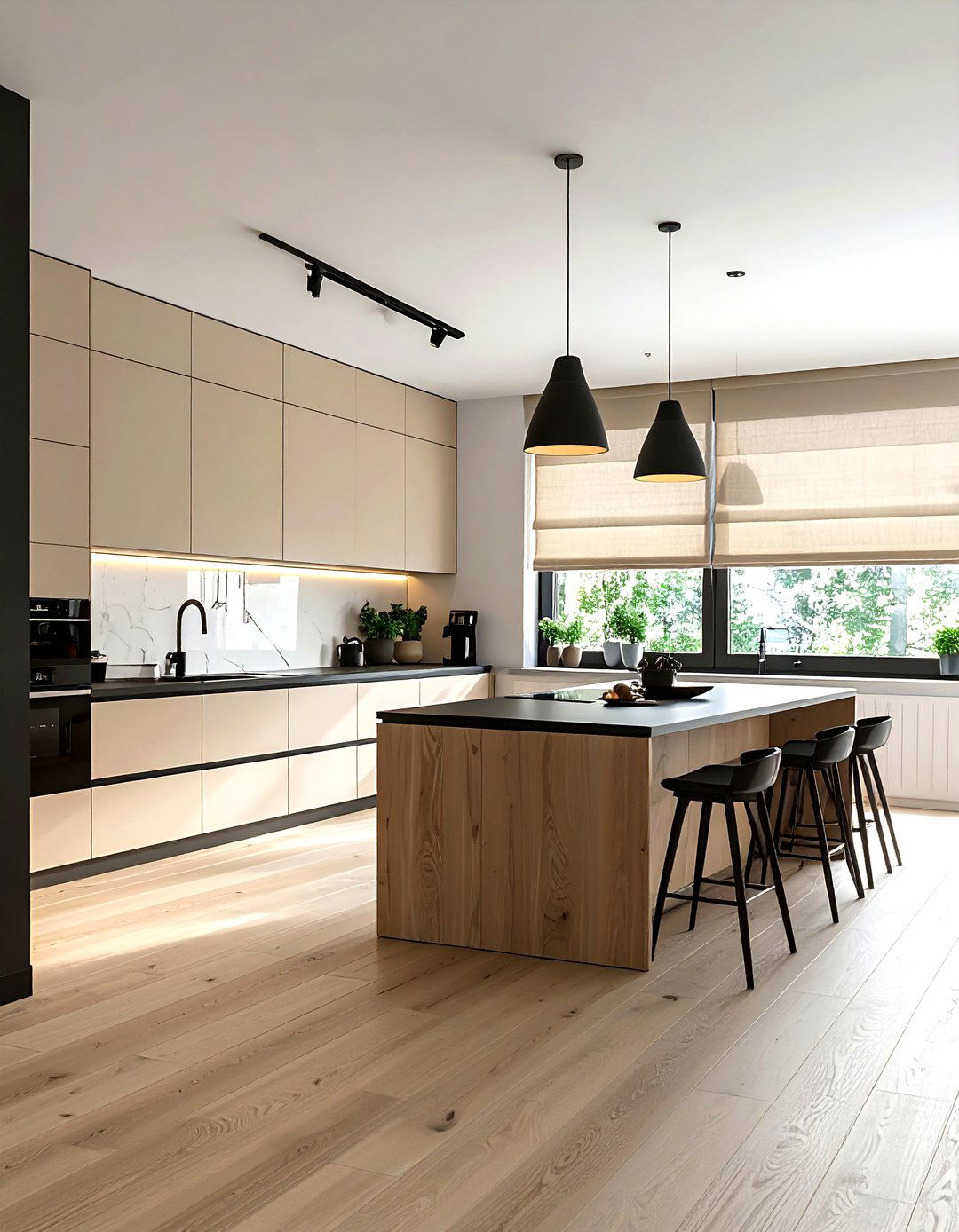 Scandi kitchen neutral blinds - 30 kitchen blinds ideas