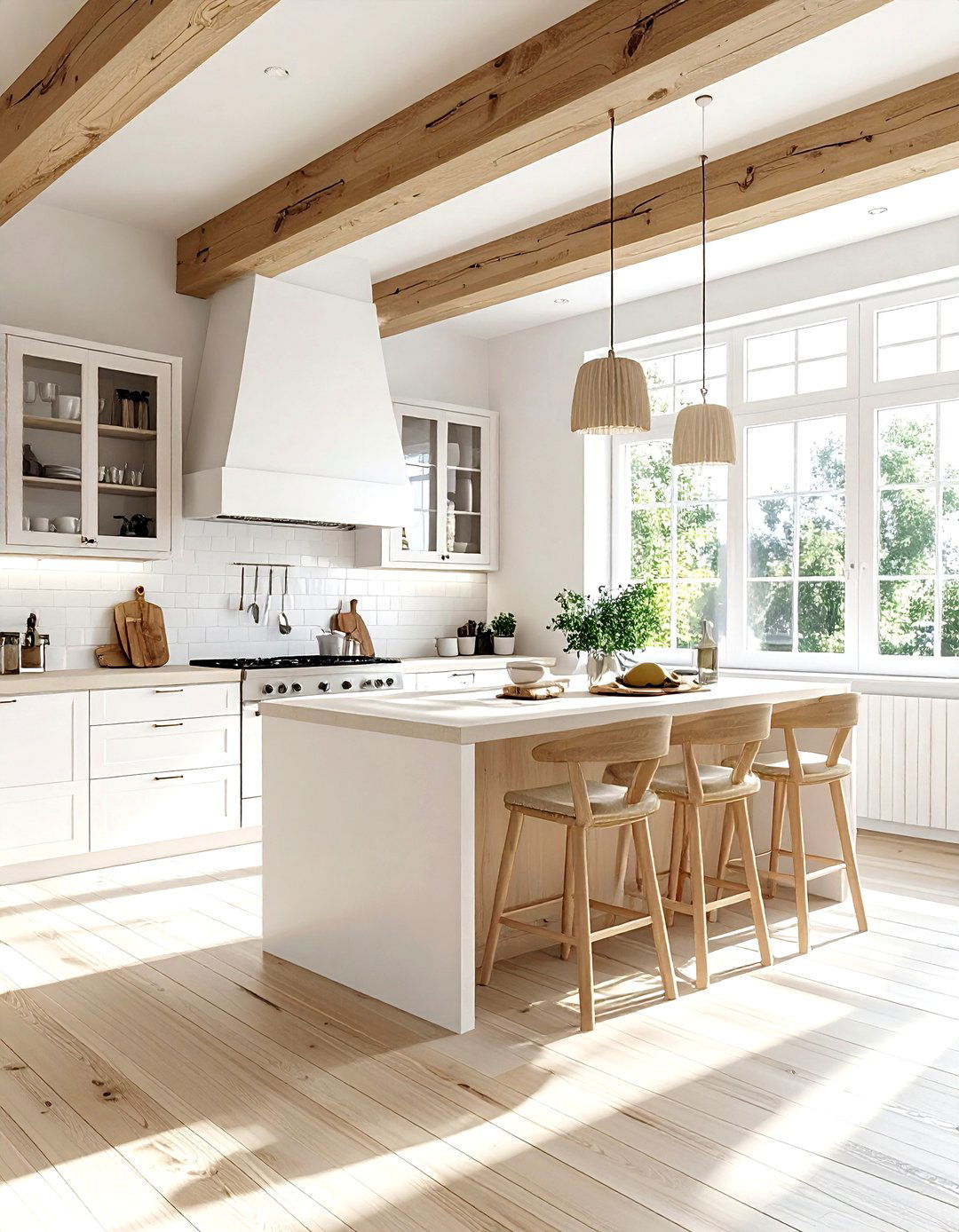 Scandi kitchen wood beams - 30 kitchen beamed ceiling ideas