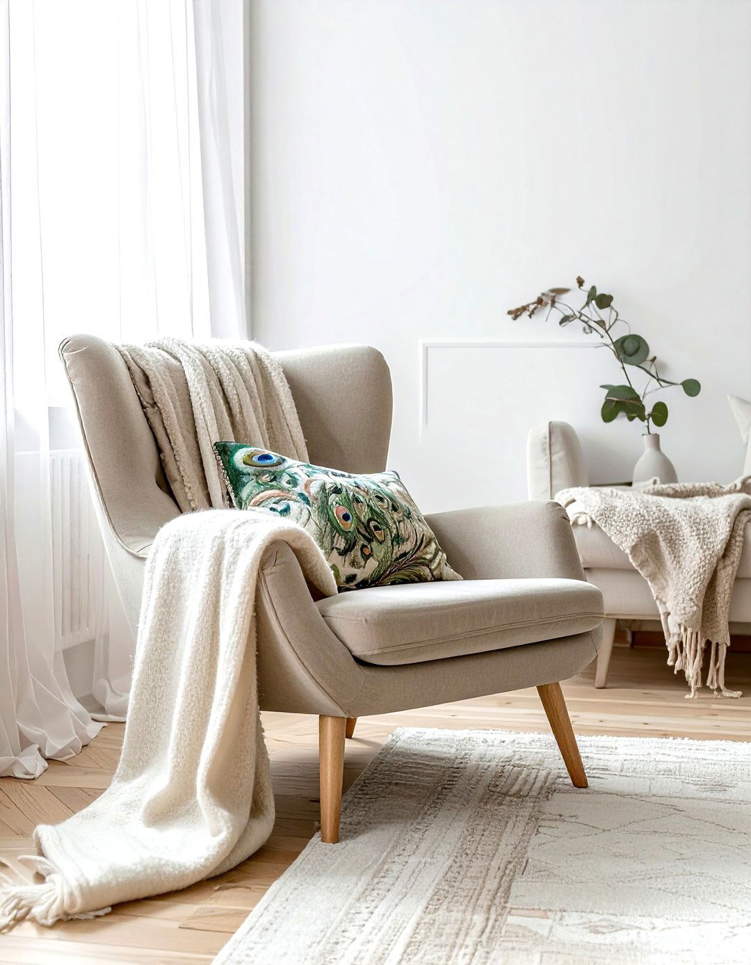 Scandi living room peacock chair - 30 living room peacock chair ideas