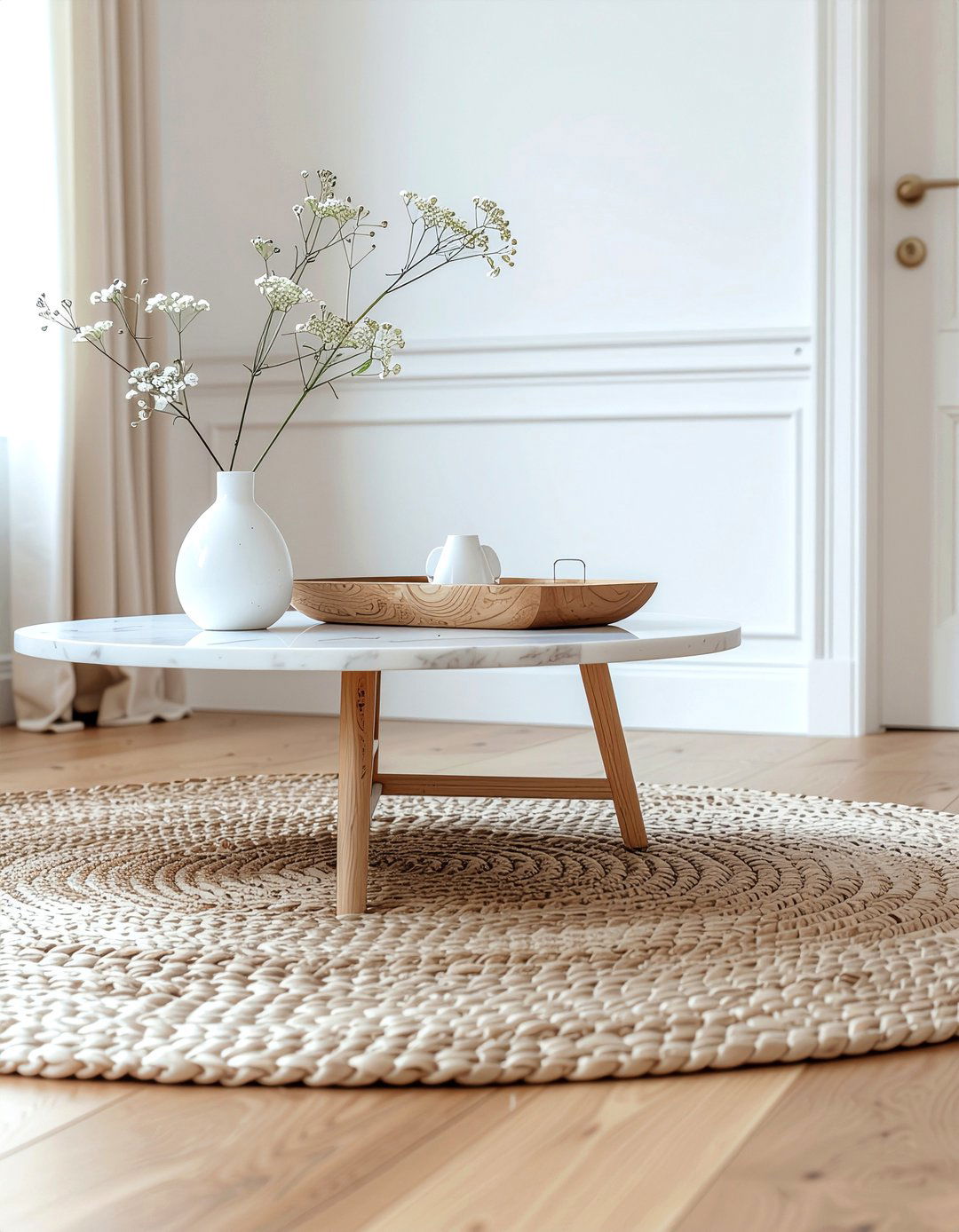 Scandi marble coffee table - 30 living room marble coffee tables