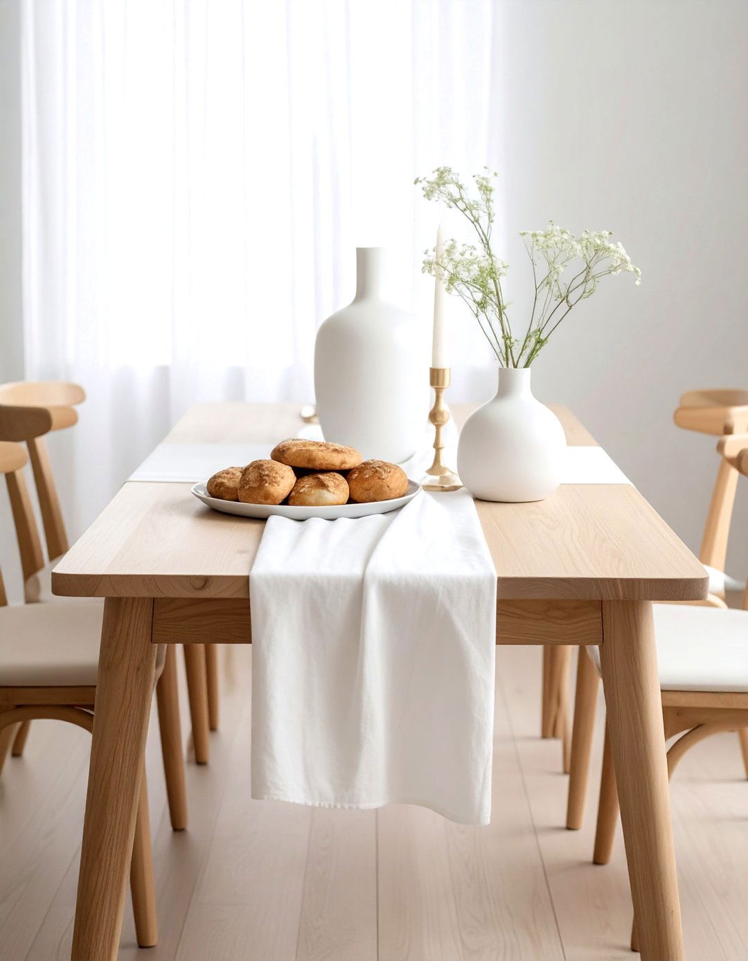 Scandi minimalist Seder table - 30 Passover dining room ideas