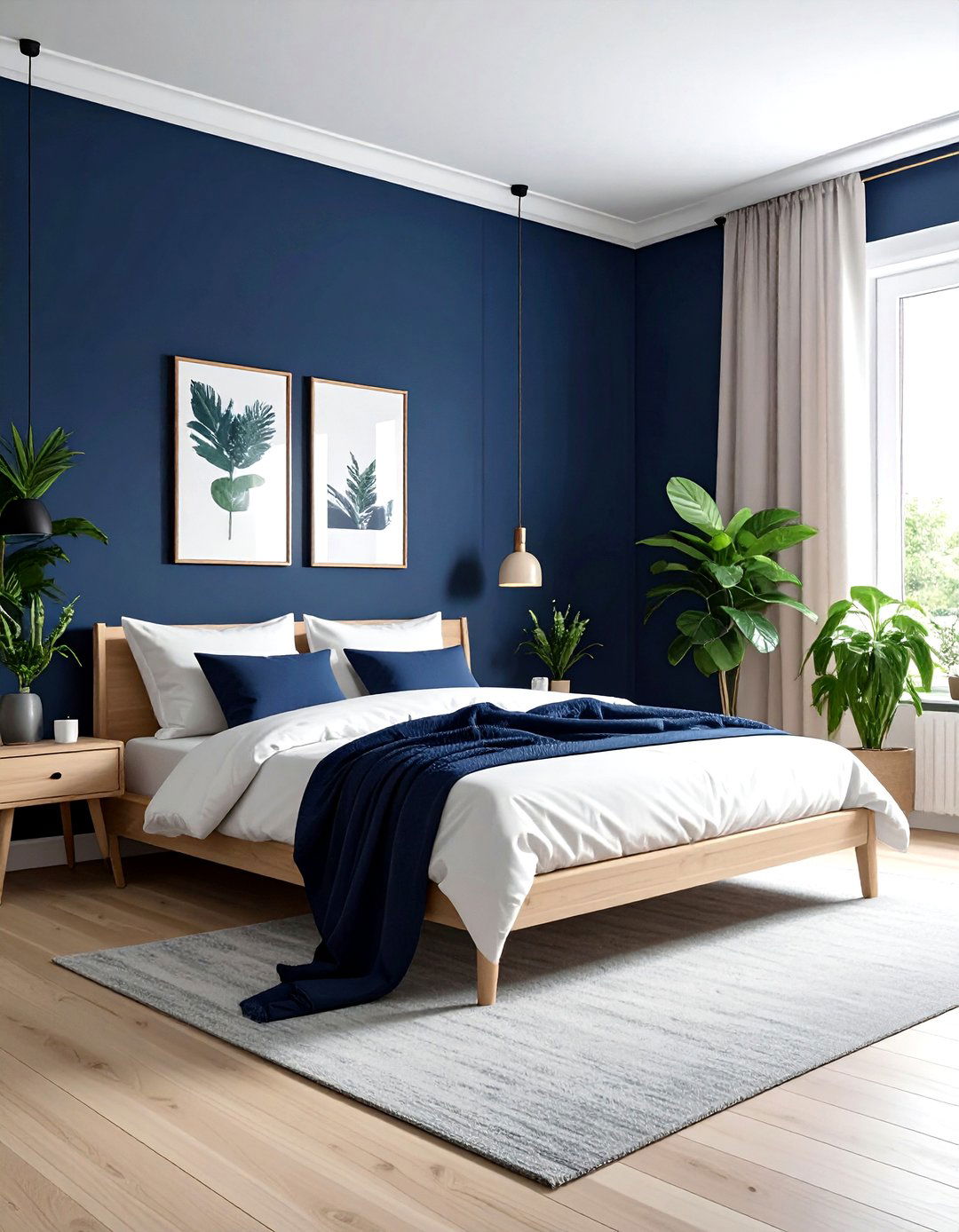 Scandi navy bedroom aesthetic - 30 modern navy bedroom ideas