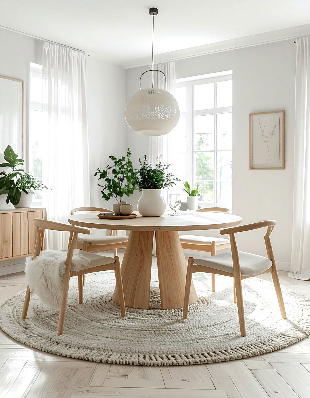 Scandi round dining room - 30 round dining room ideas
