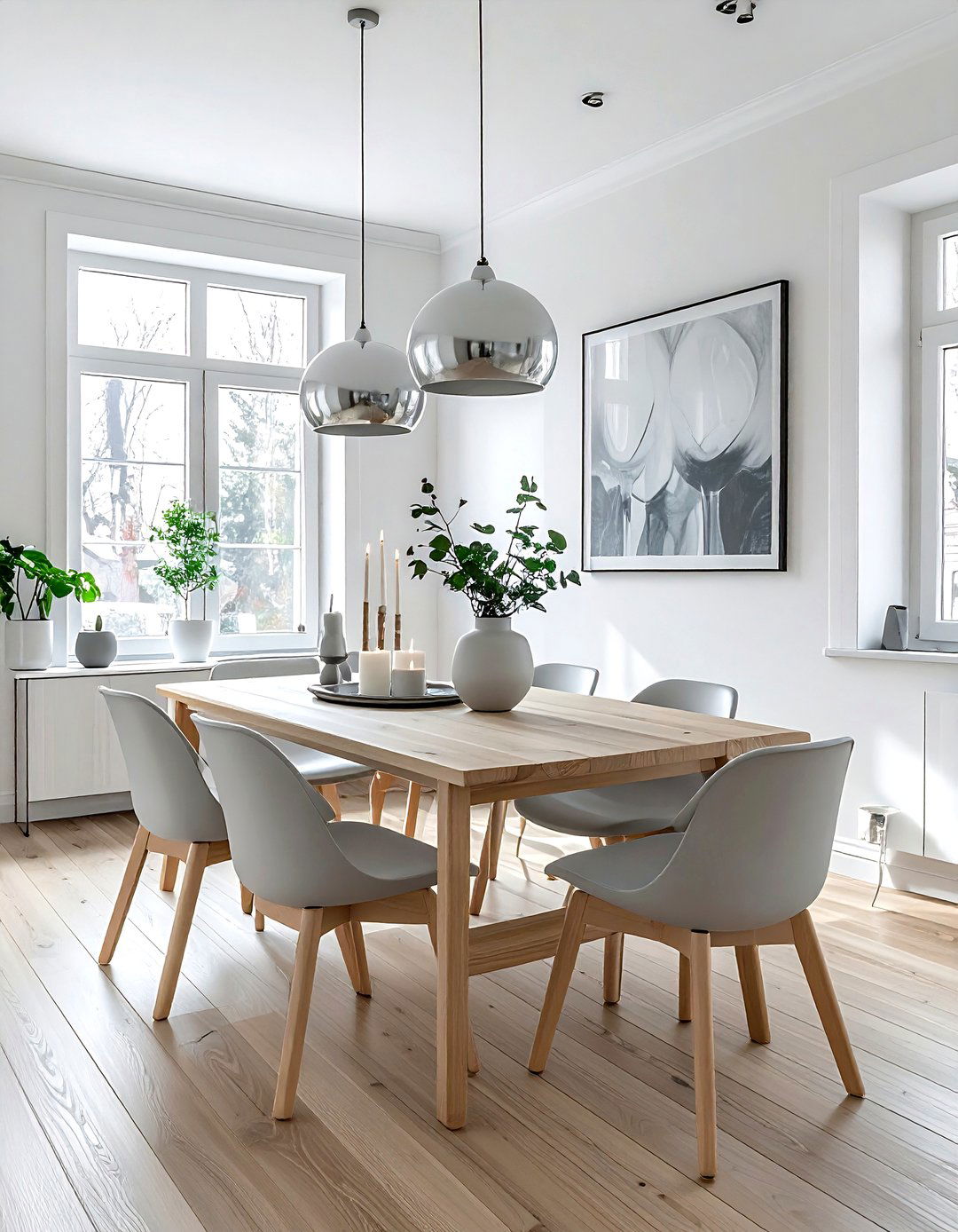 Scandi silver dining room - 30 silver accent dining room ideas