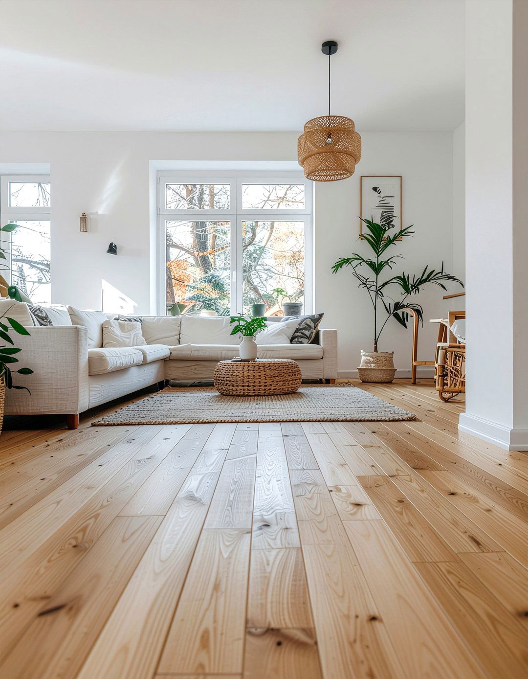 Scandi style bamboo flooring - 30 living room bamboo flooring ideas