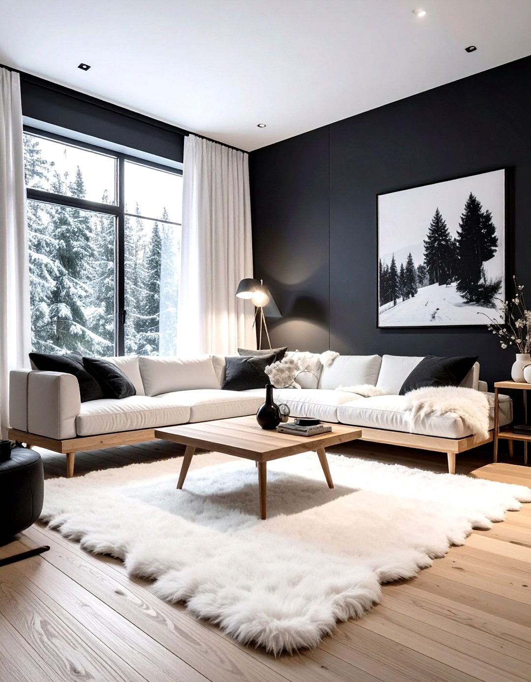 Scandi style charcoal living room - 30 dark charcoal living room ideas