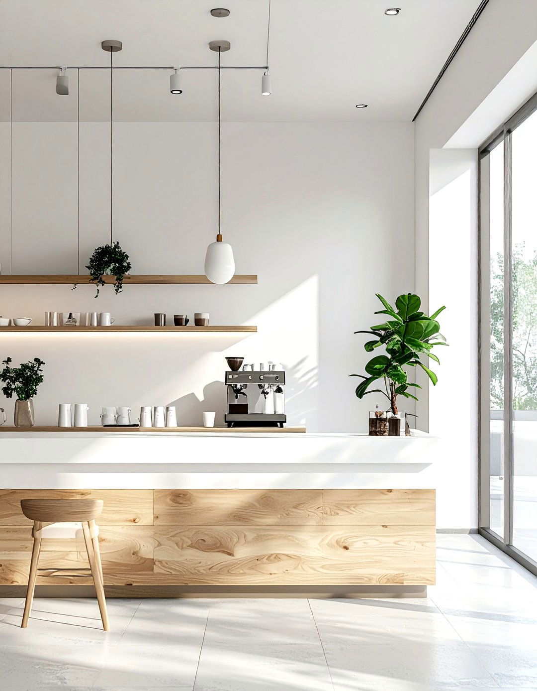 Scandi style coffee nook - 30 coffee station kitchen ideas