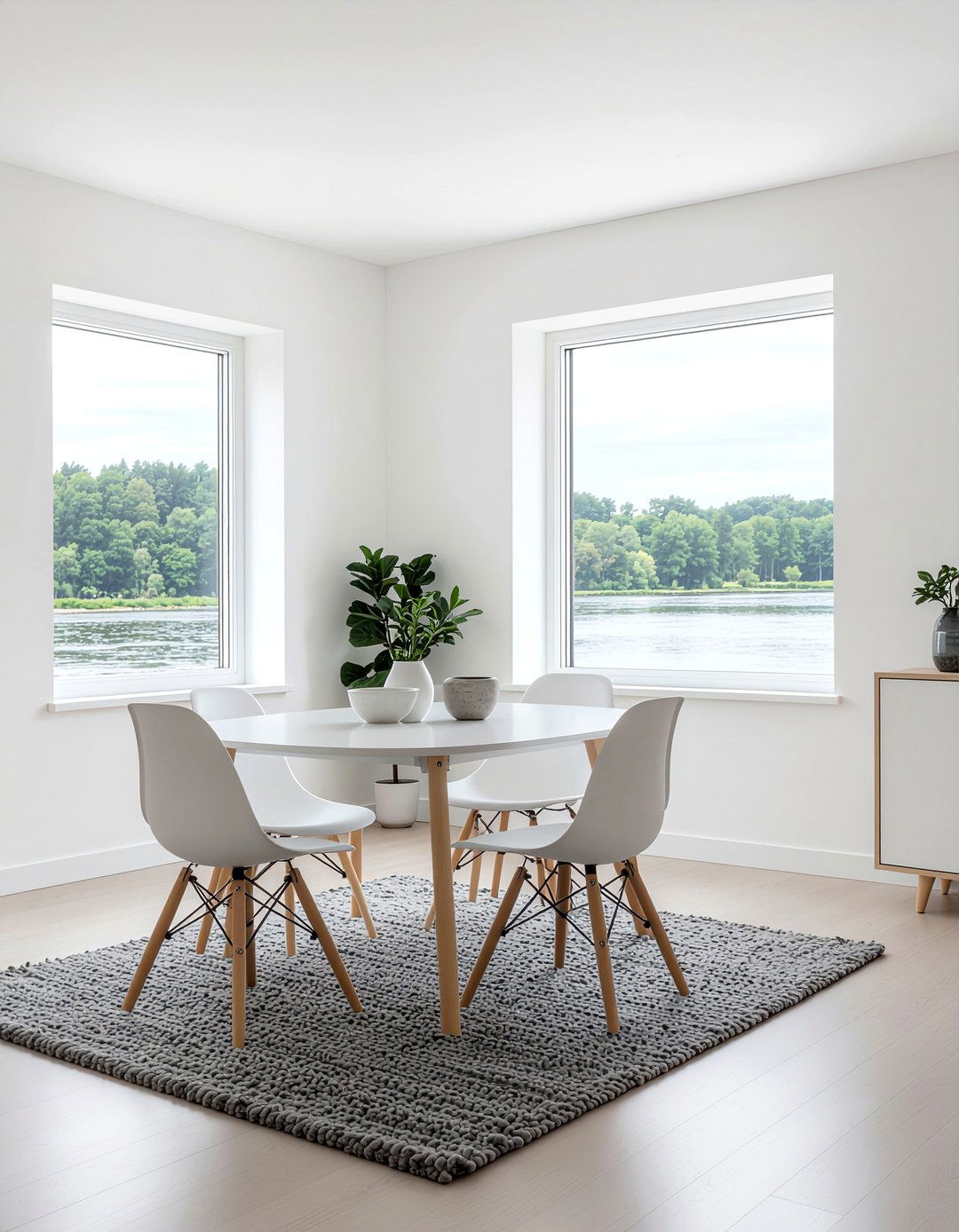Scandi style neutral decor - 30 riverside dining room ideas