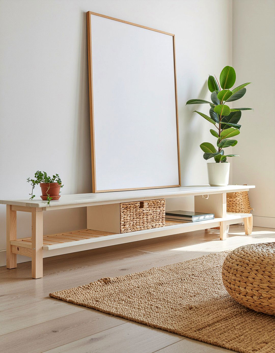 Scandi style tv bench - 30 living room tv stand ideas