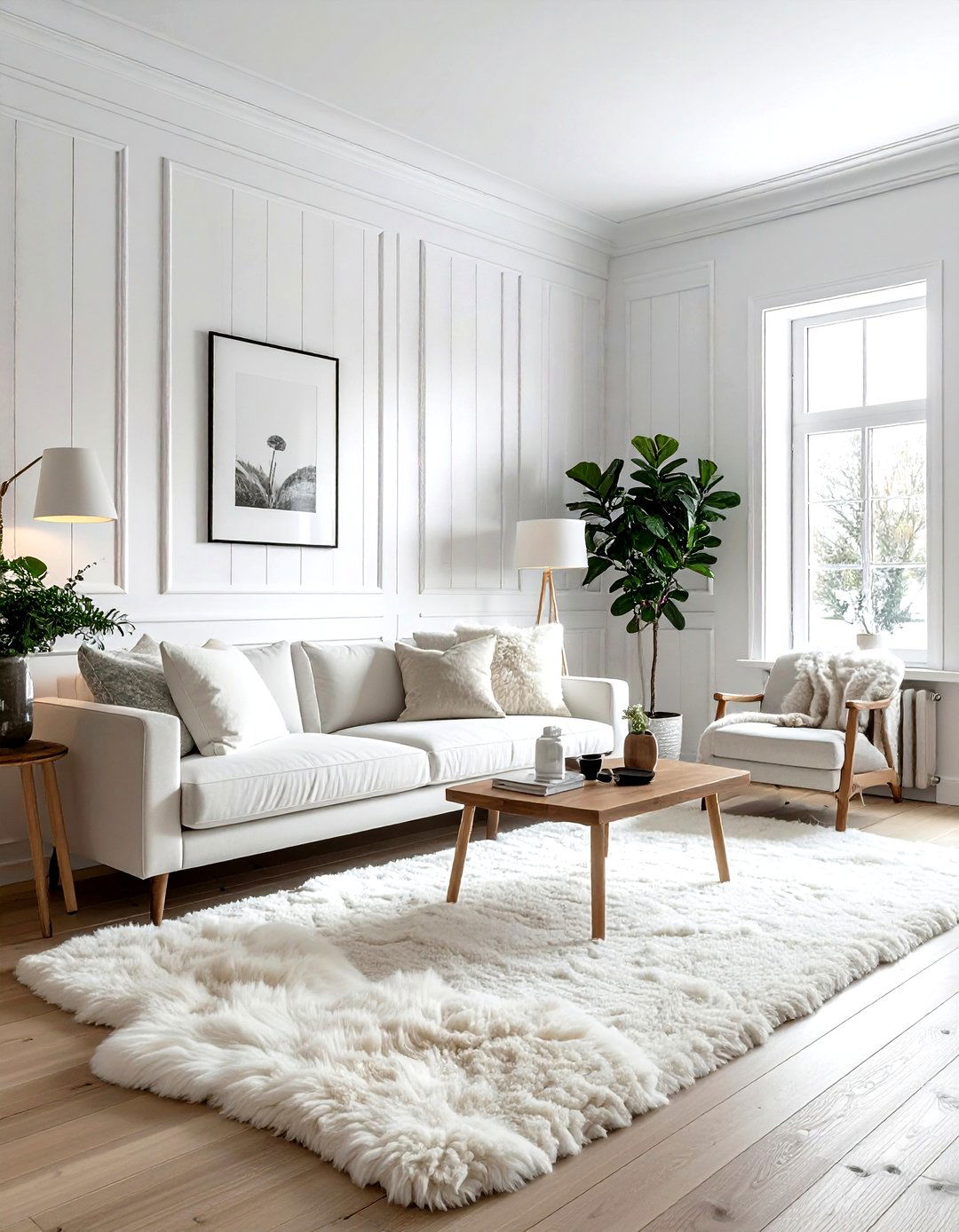 Scandi wainscoting - 30 living room wainscoting ideas