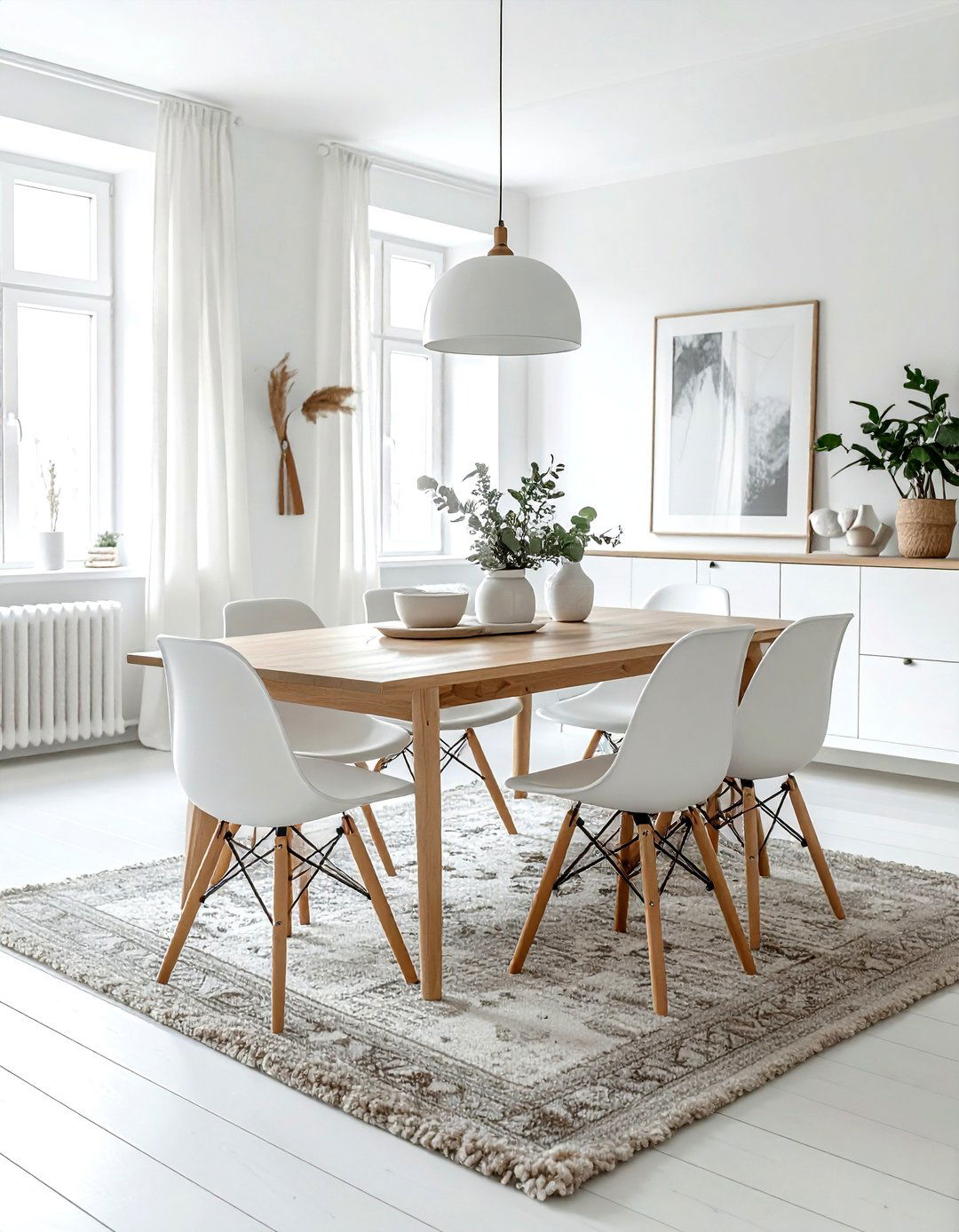 Scandi white and taupe dining room - 30 taupe and white dining room ideas
