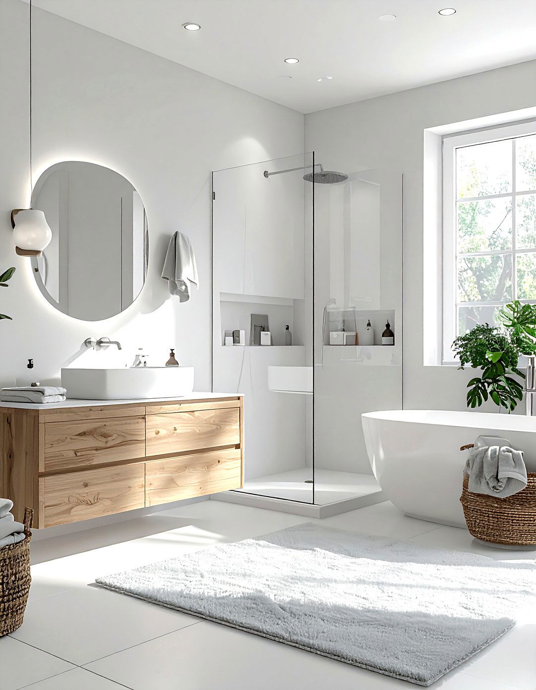 Scandi white bathroom - 30 white bathroom decor ideas