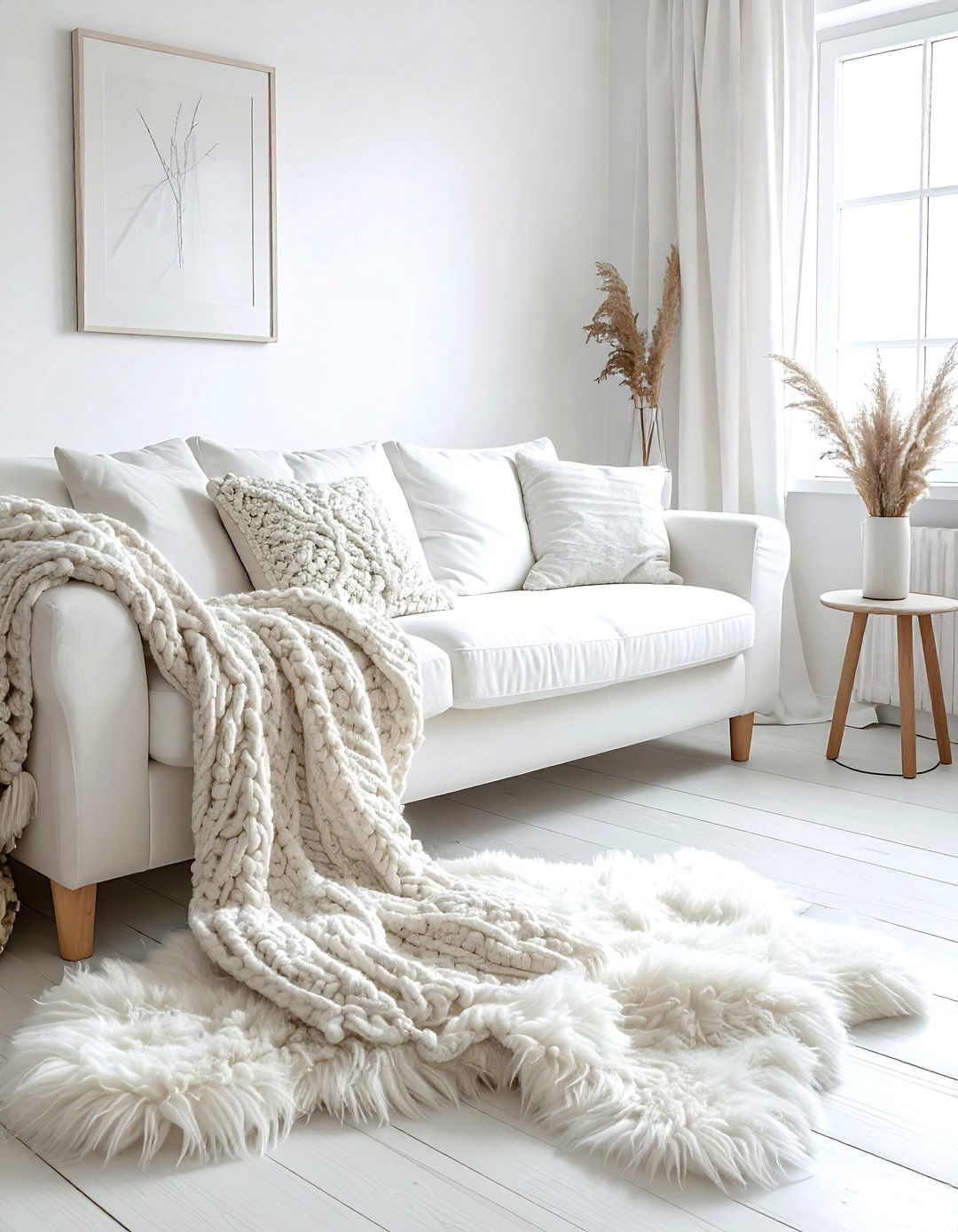 Scandi white living room - 30 minimalist white living room ideas