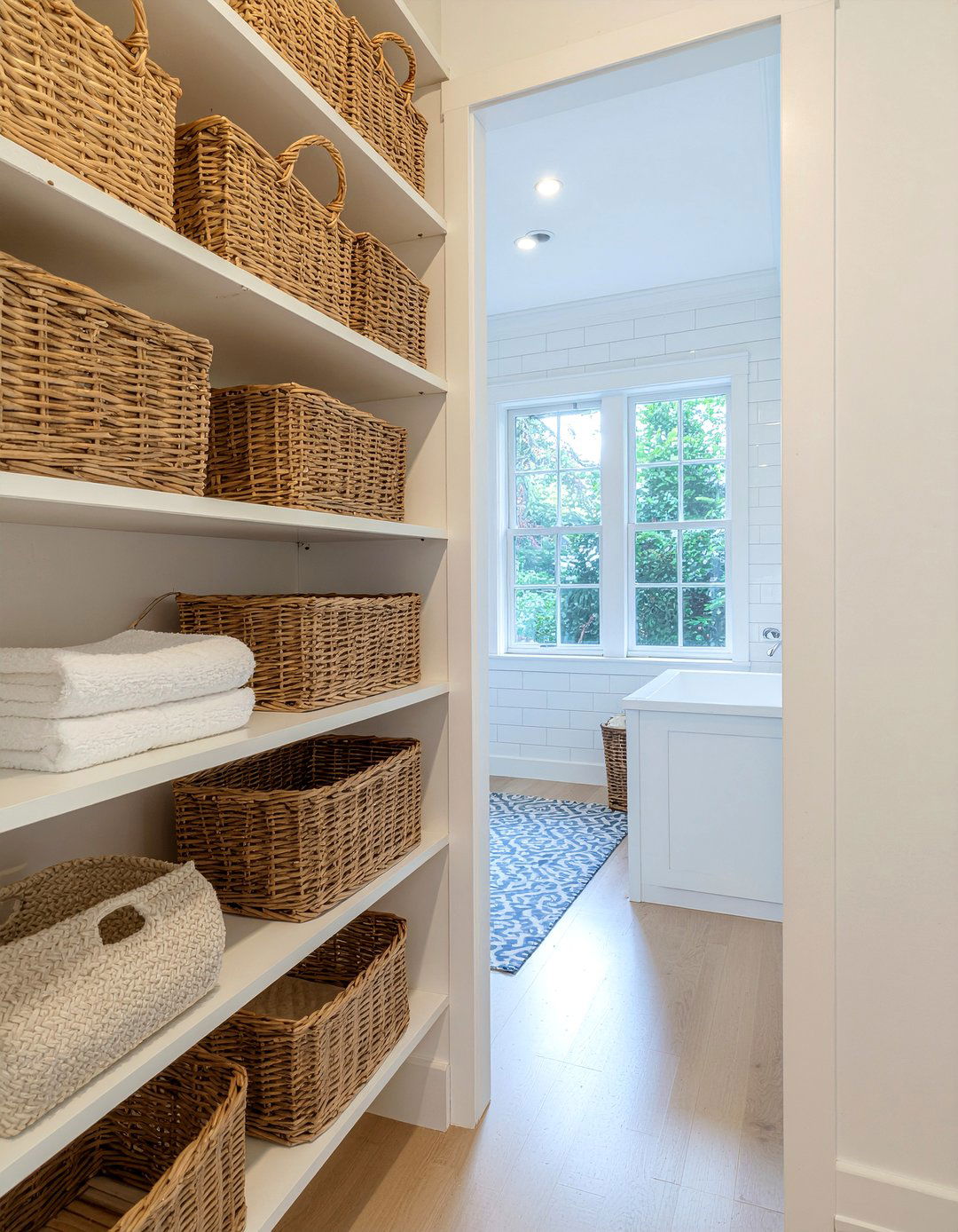 Scandinavian Bathroom Closet - 30 master bathroom with walk-in closet ideas