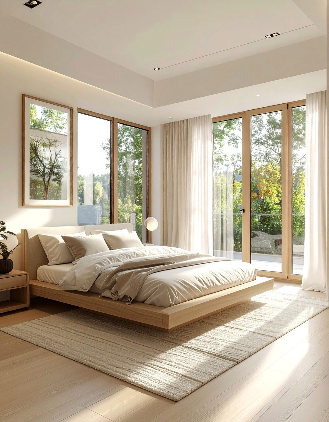 Scandinavian Bedroom With Large Window - 30 scandinavian cream bedroom ideas