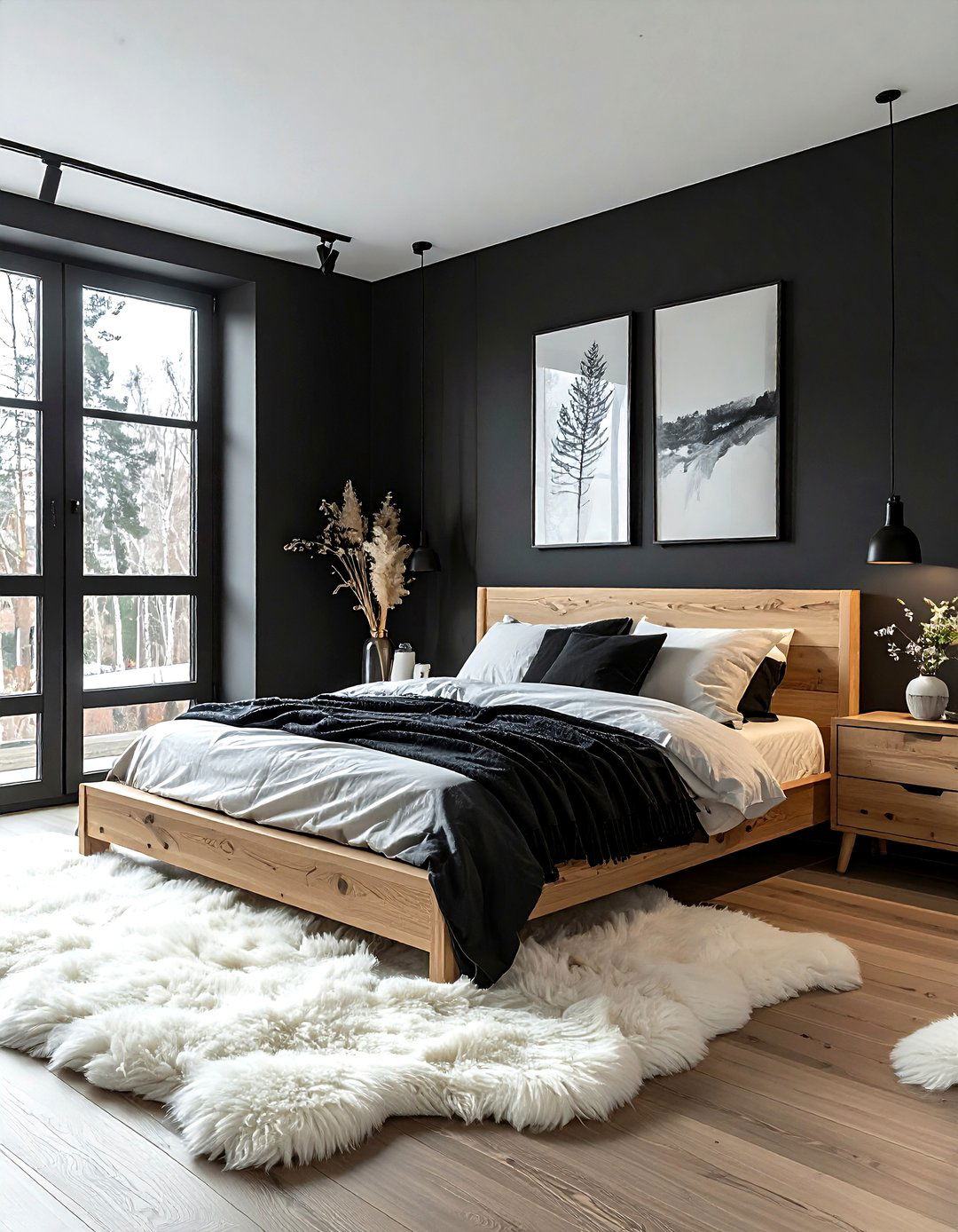Scandinavian Black Bedroom - 30 black bedroom design ideas