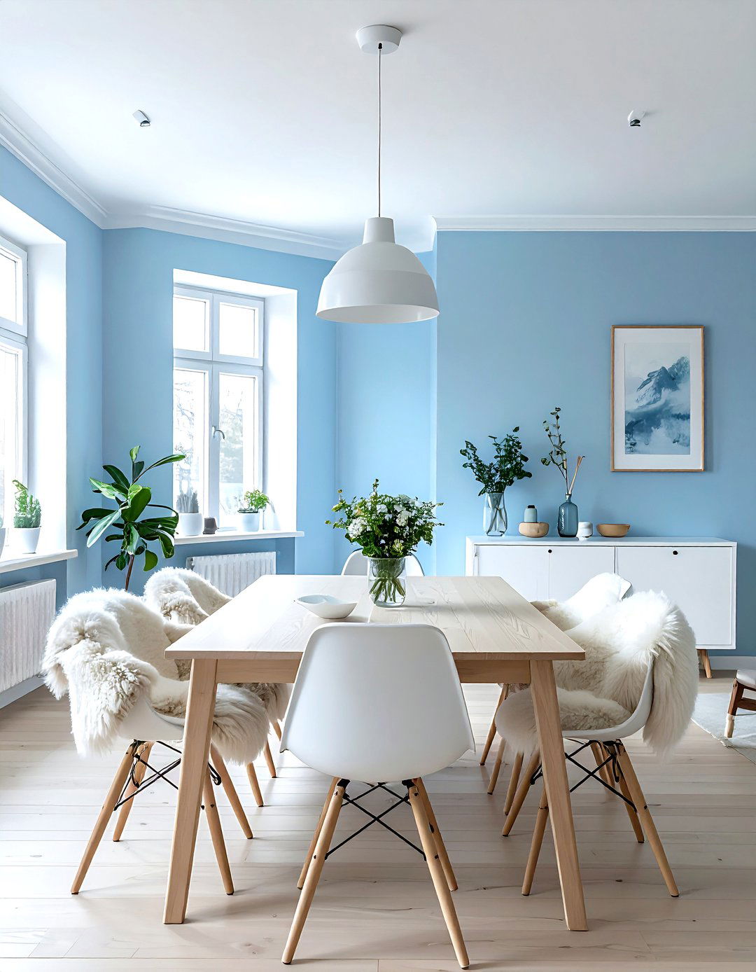 Scandinavian Blue Dining Room - 30 cool blue dining room ideas