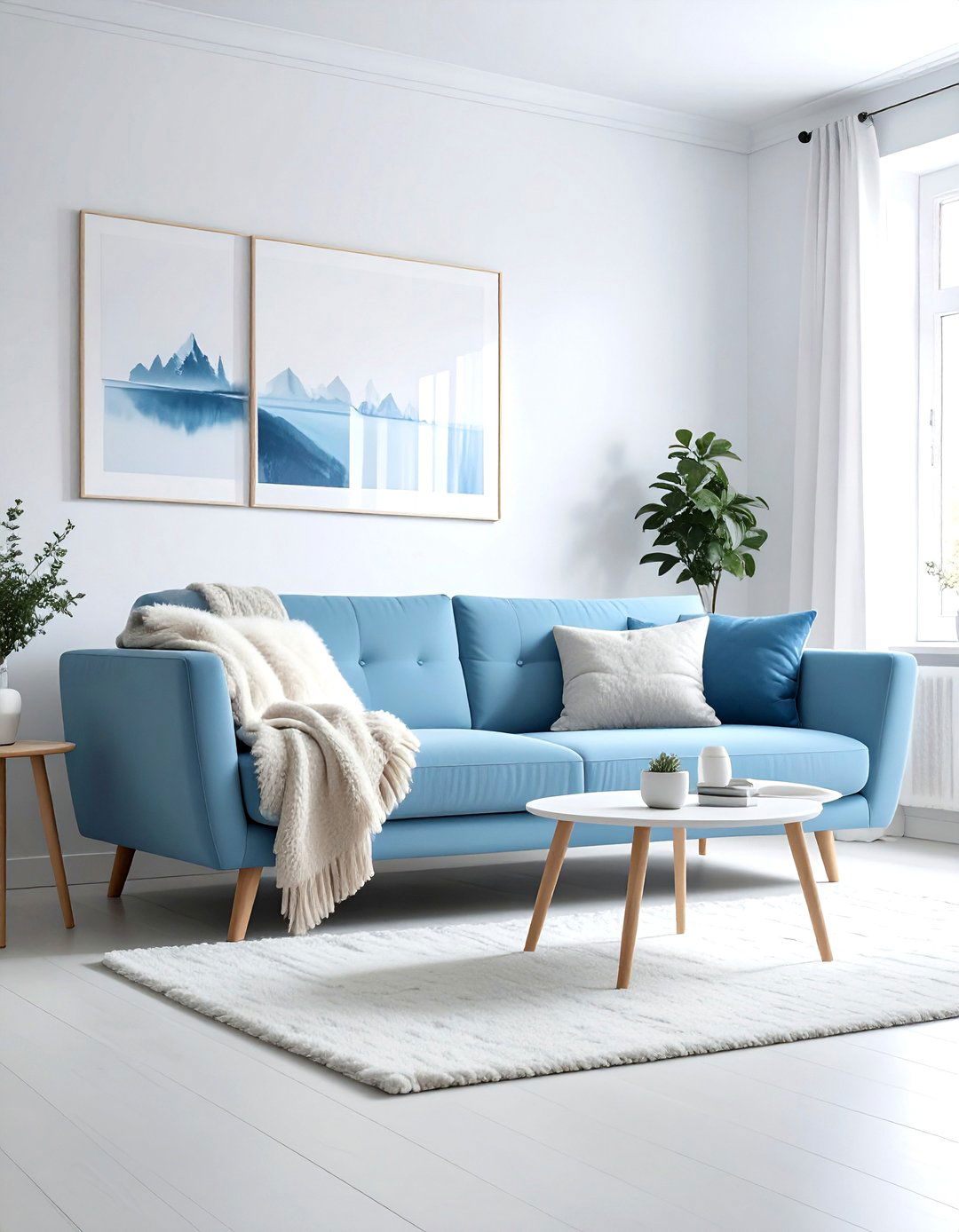 Scandinavian Blue Living Room - 30 blue living room design ideas