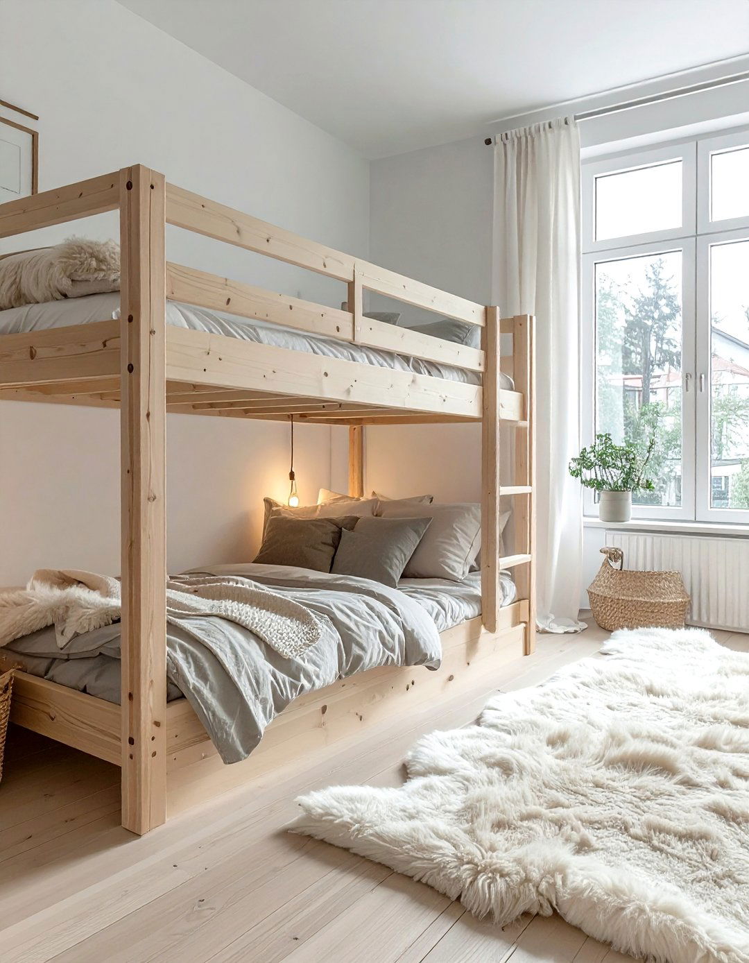 Scandinavian Bunk Room - 30 quadruple bedroom ideas