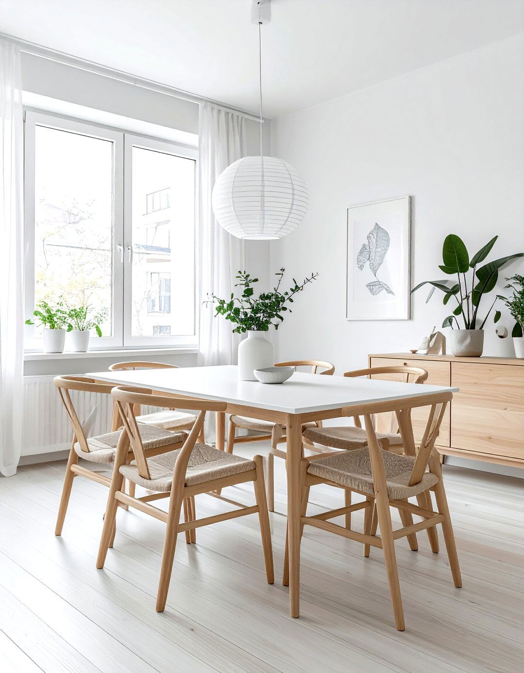 Scandinavian Dining Room - 30 all white dining room ideas