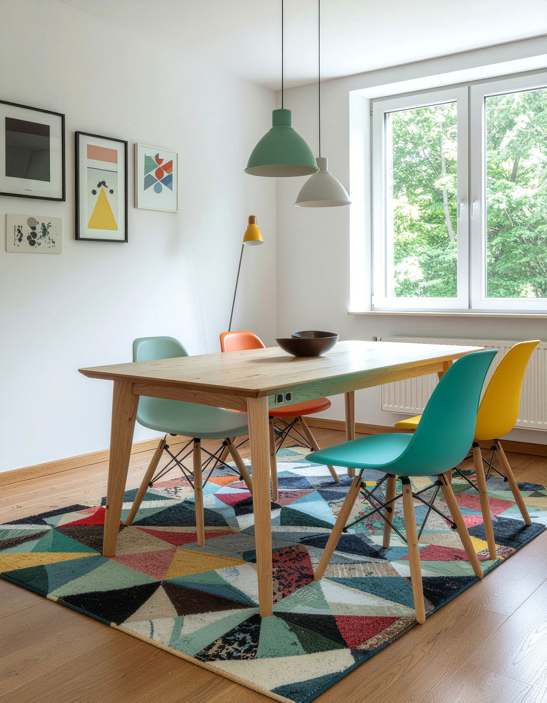 Scandinavian Dining Room With Colorful Accents - 30 eclectic dining room ideas