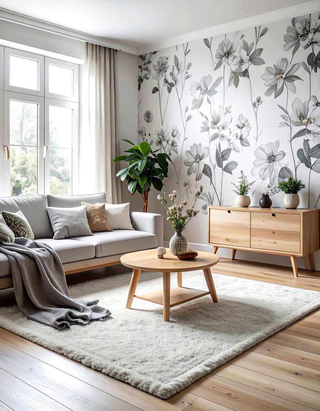 Scandinavian Floral Wallpaper - 30 living room floral wallpapers