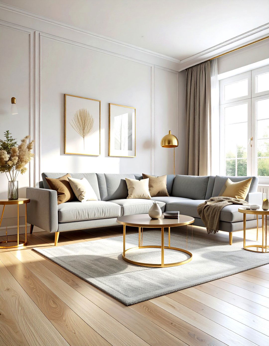 Scandinavian Gold Living Room - 30 gold living room ideas