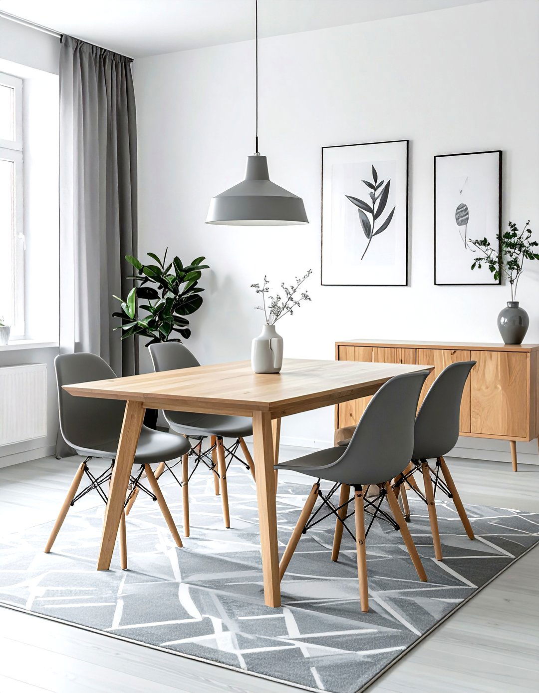 Scandinavian Gray And White Dining Table - 30 gray and white dining room ideas
