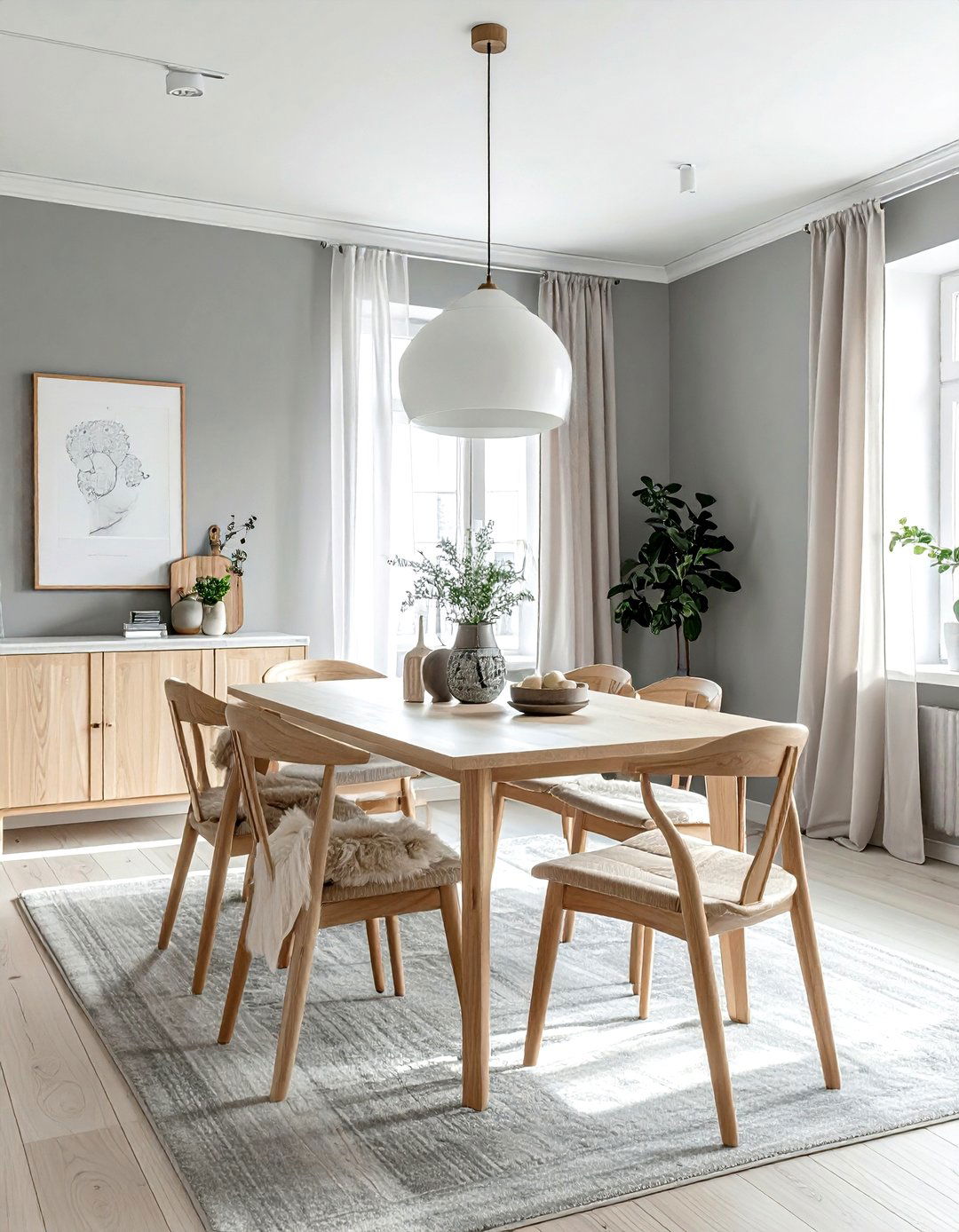Scandinavian Gray Dining Room - 30 gray dining room decor ideas