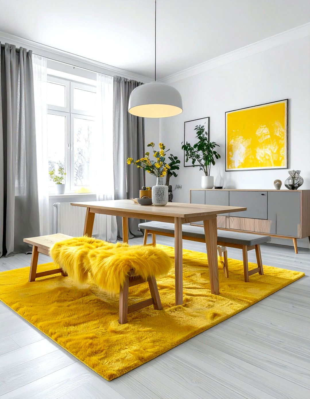 Scandinavian Gray Yellow Dining Room - 30 gray yellow dining room ideas