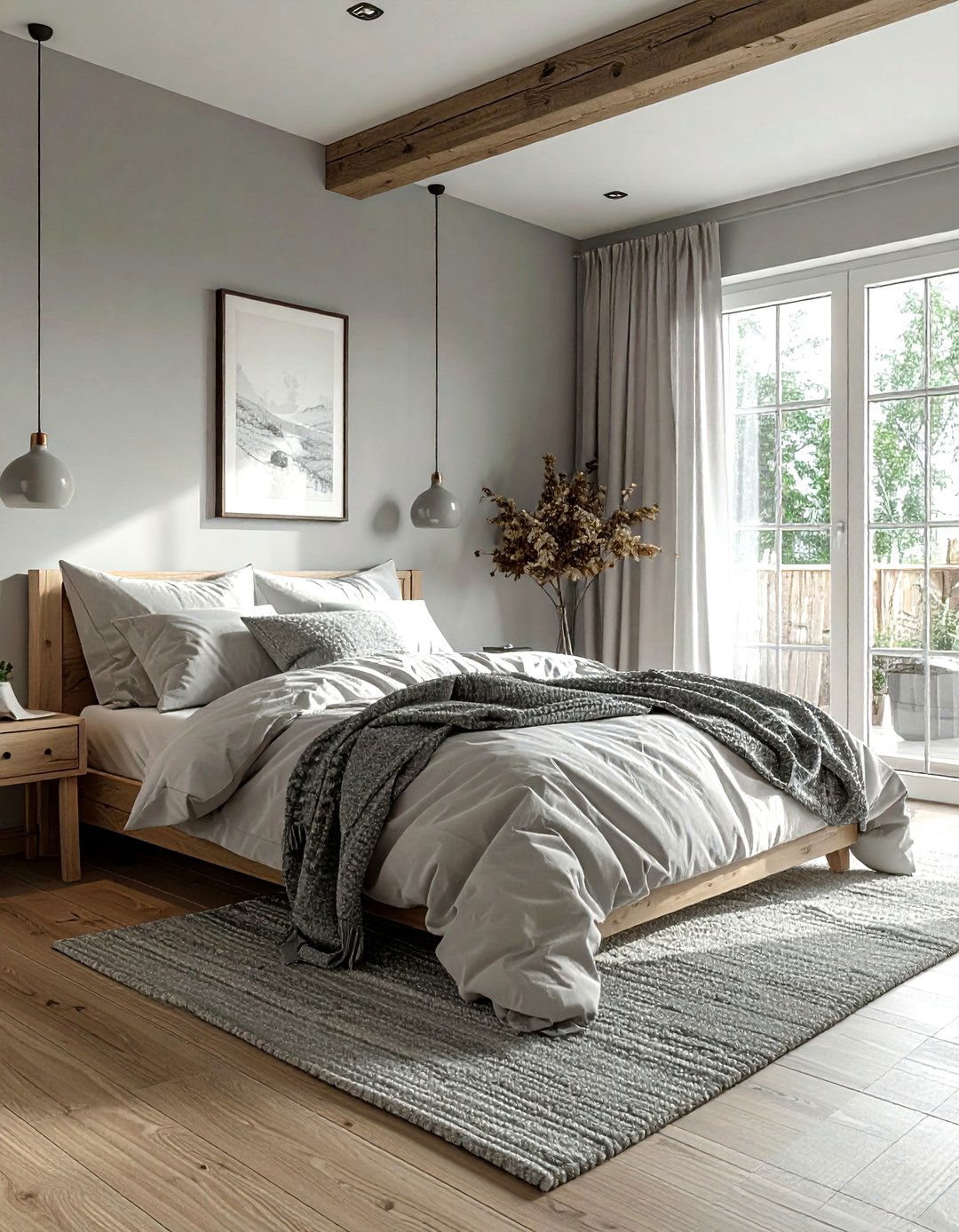 Scandinavian Grey Farmhouse Bedroom - 30 farmhouse grey bedroom ideas