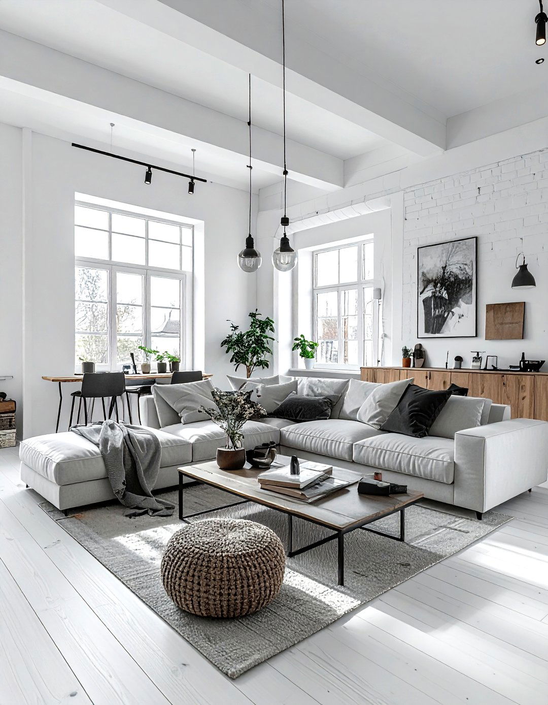 Scandinavian Industrial Living Room - 30 industrial white living room ideas