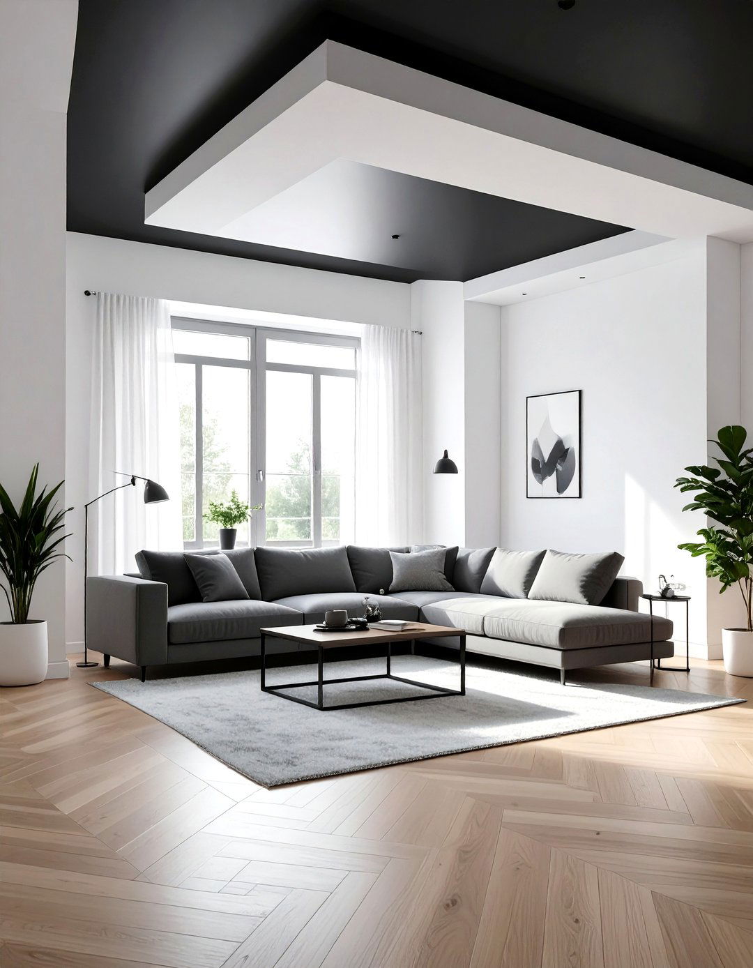Scandinavian Living Room Black Ceiling - 30 living room black ceiling ideas