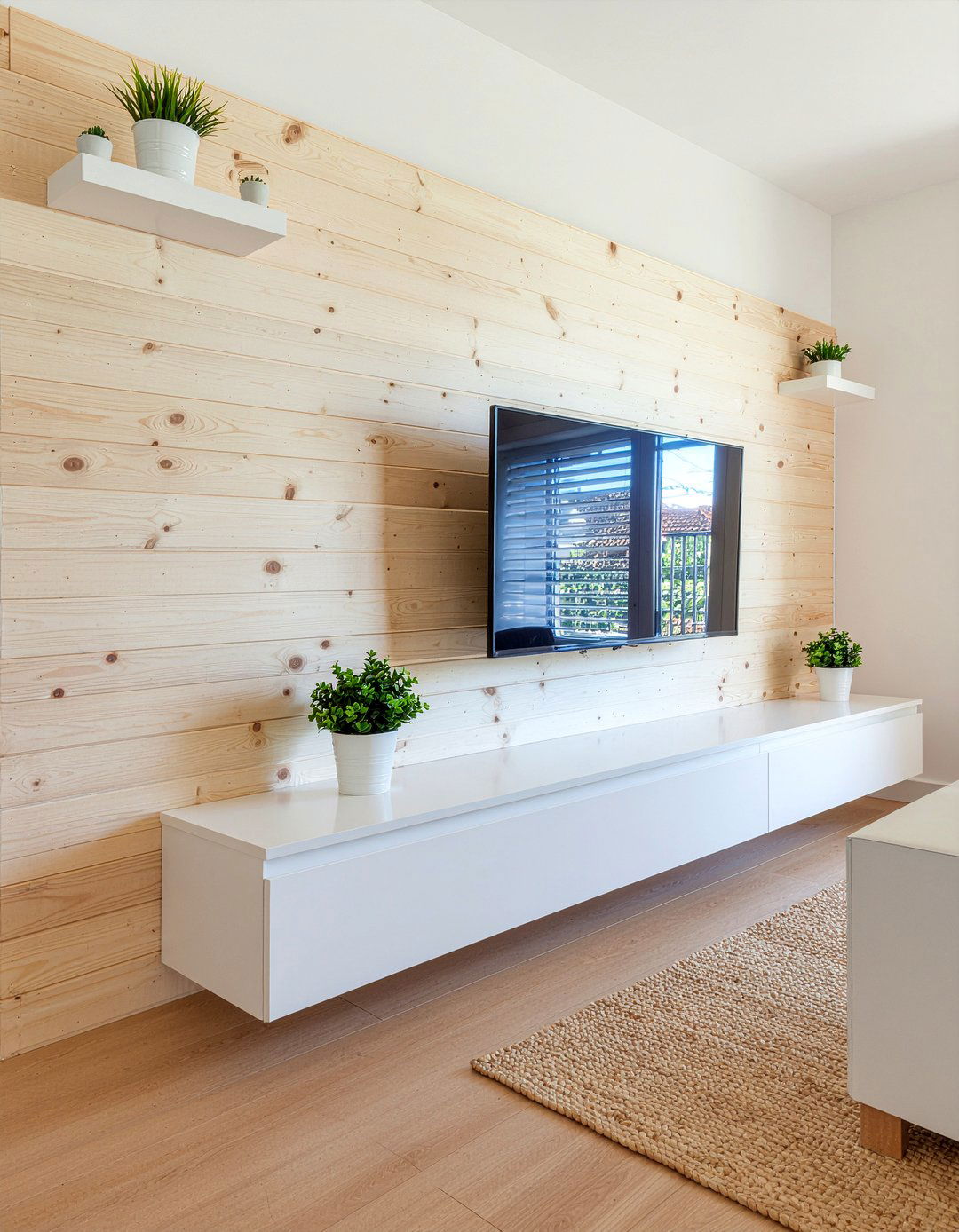 Scandinavian Media Wall - 30 living room media wall ideas