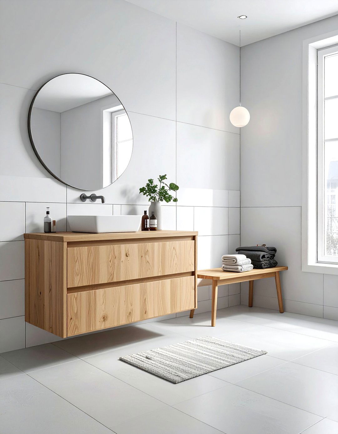 Scandinavian Minimalist Bathroom Plan - 30 bathroom furniture placement