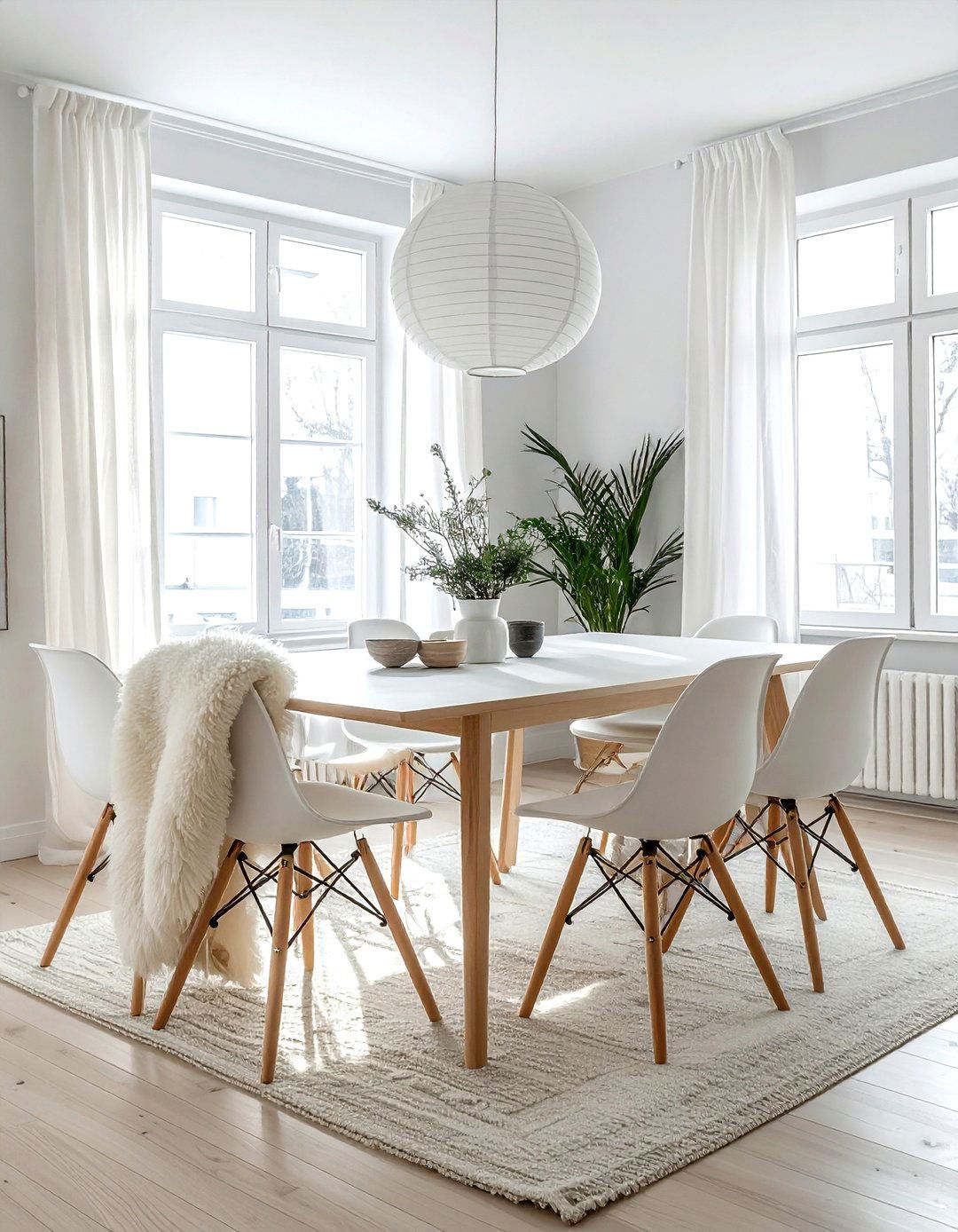 Scandinavian Minimalist Dining Area - 30 apartment dining room ideas