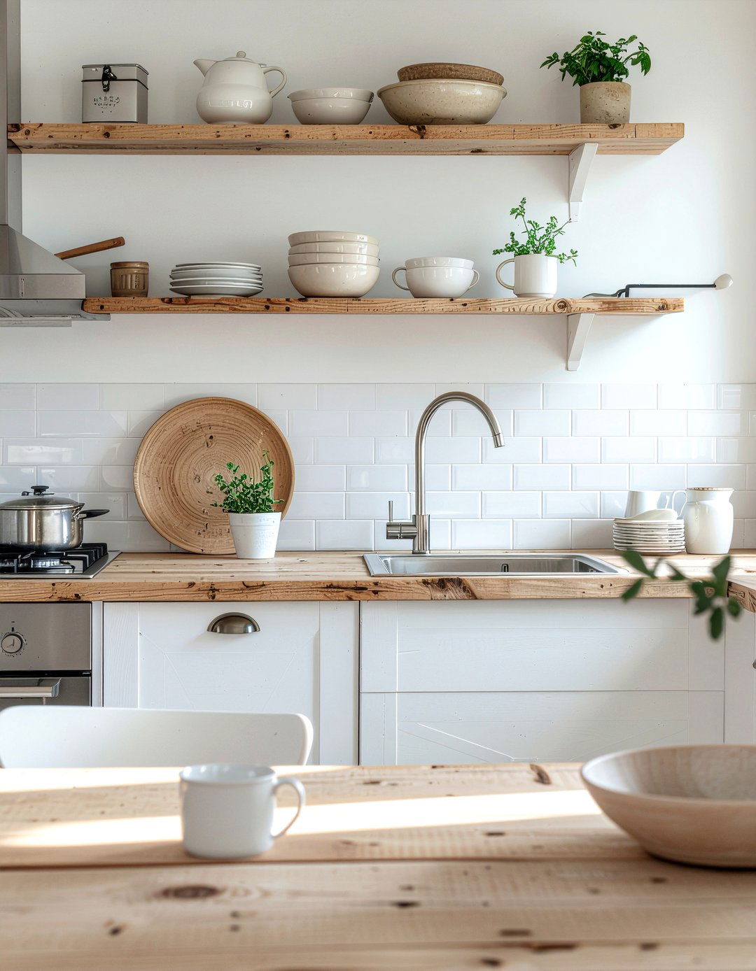 Scandinavian Open Shelving - 30 open shelving kitchen ideas