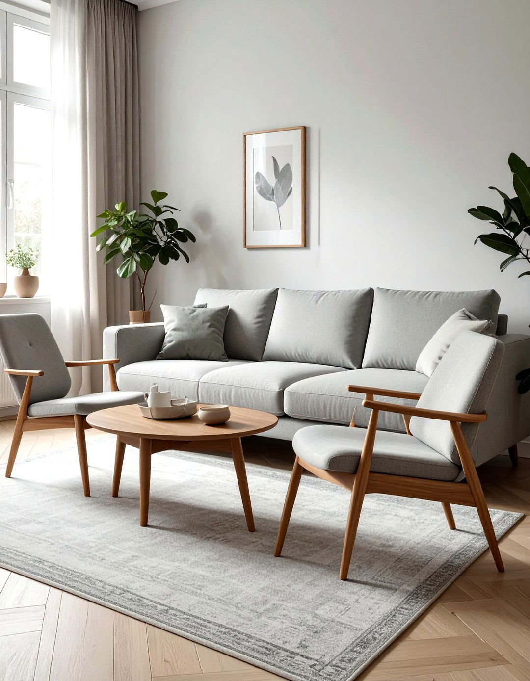 Scandinavian Sofa With Wishbone Chairs - 30 living room sofa and chairs ideas