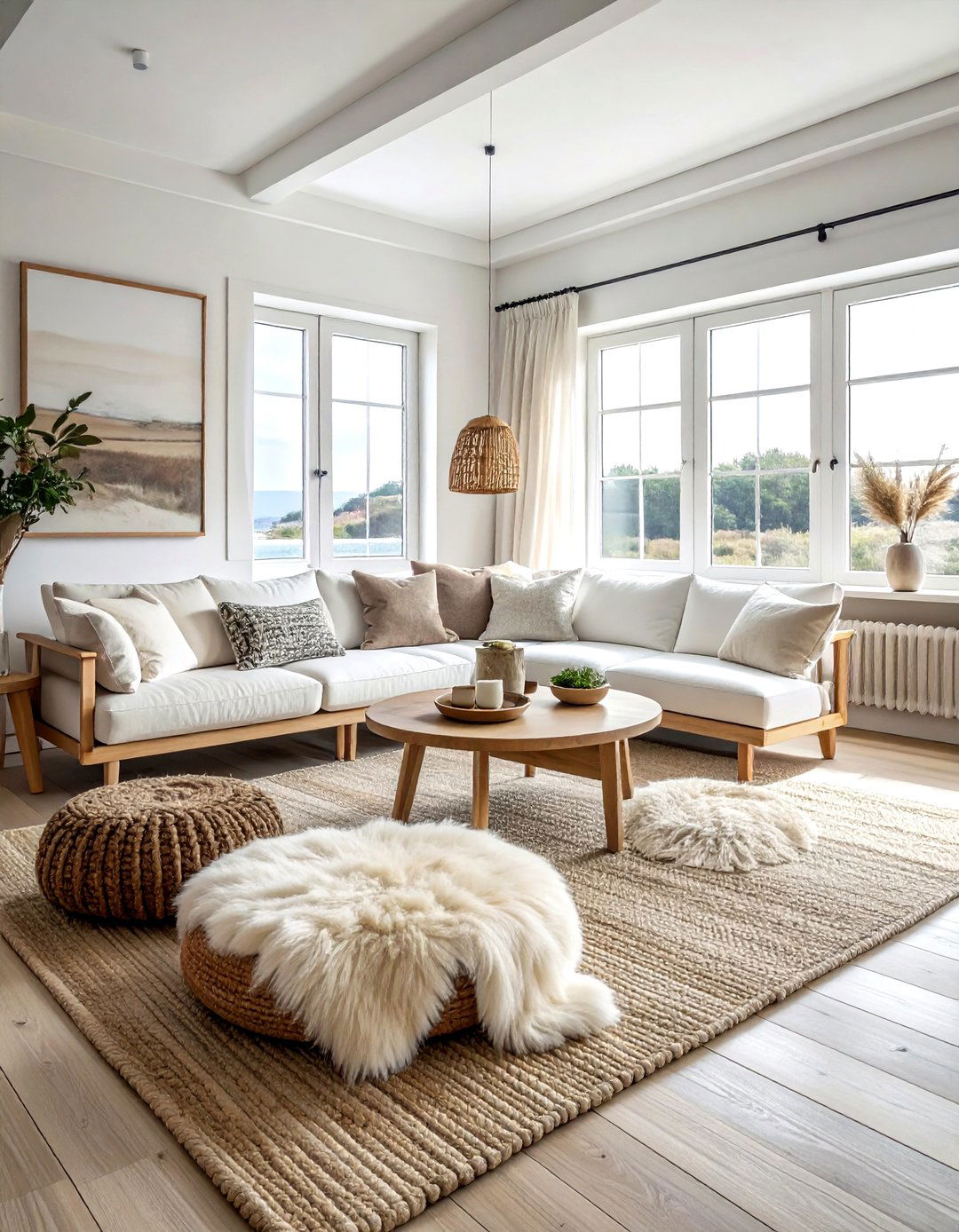 Scandinavian White Coastal Living Room - 30 coastal white living room ideas