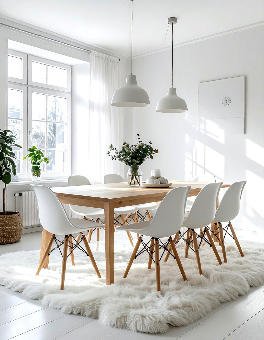 Scandinavian White Dining Room - 30 white dining room decor ideas