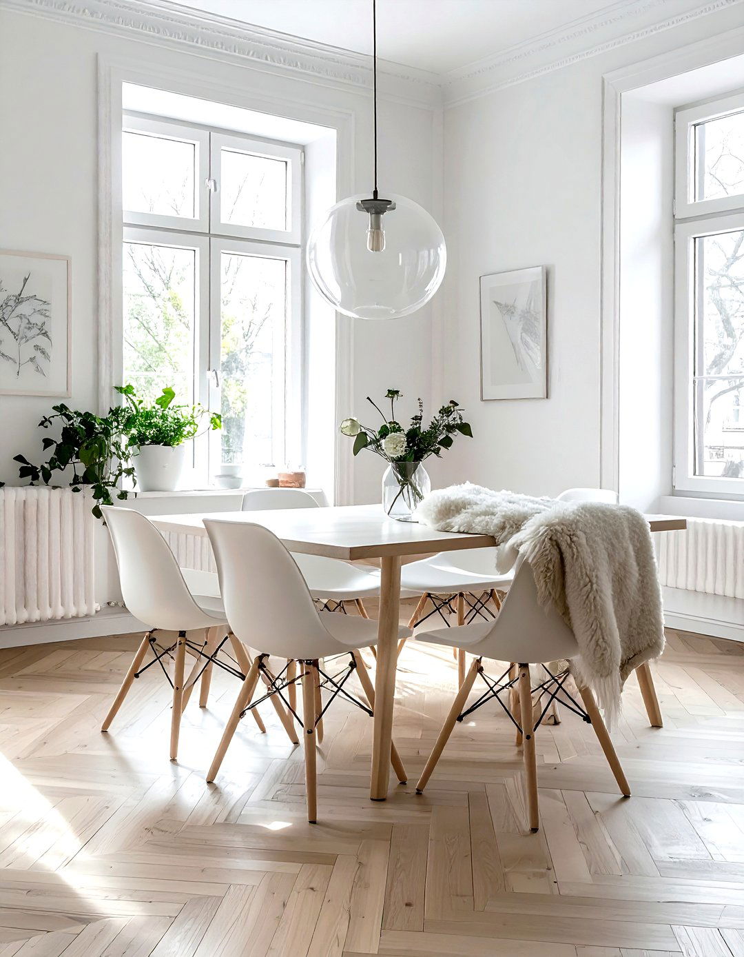 Scandinavian White Dining Room - 30 white dining room design ideas