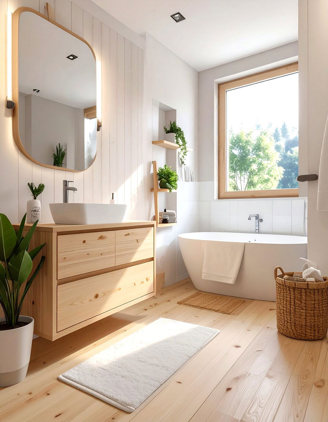 Scandinavian Wood Floor Bathroom - 30 wood floor bathroom ideas