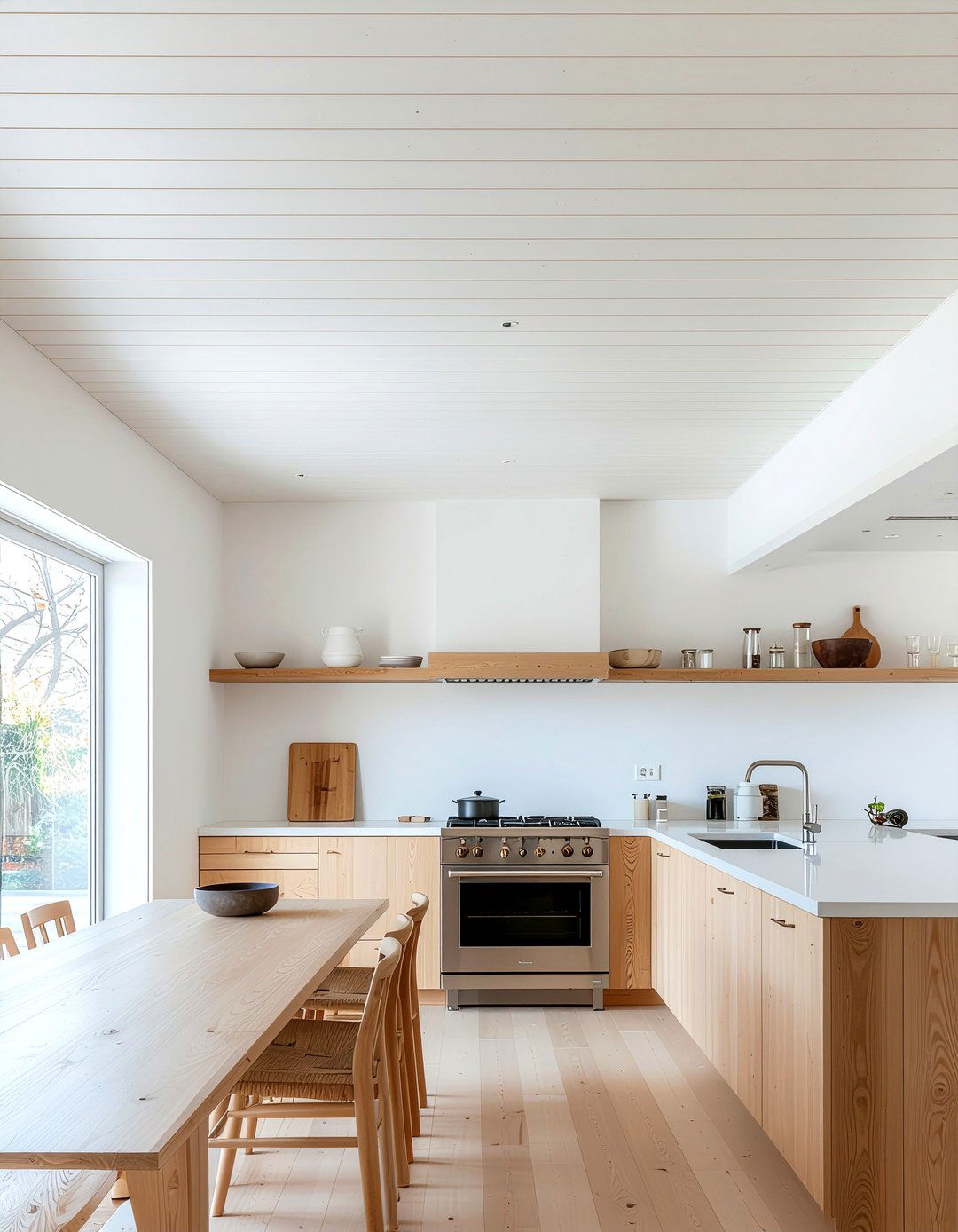 Scandinavian Wood Shiplap Ceiling - 30 kitchen shiplap ceiling ideas