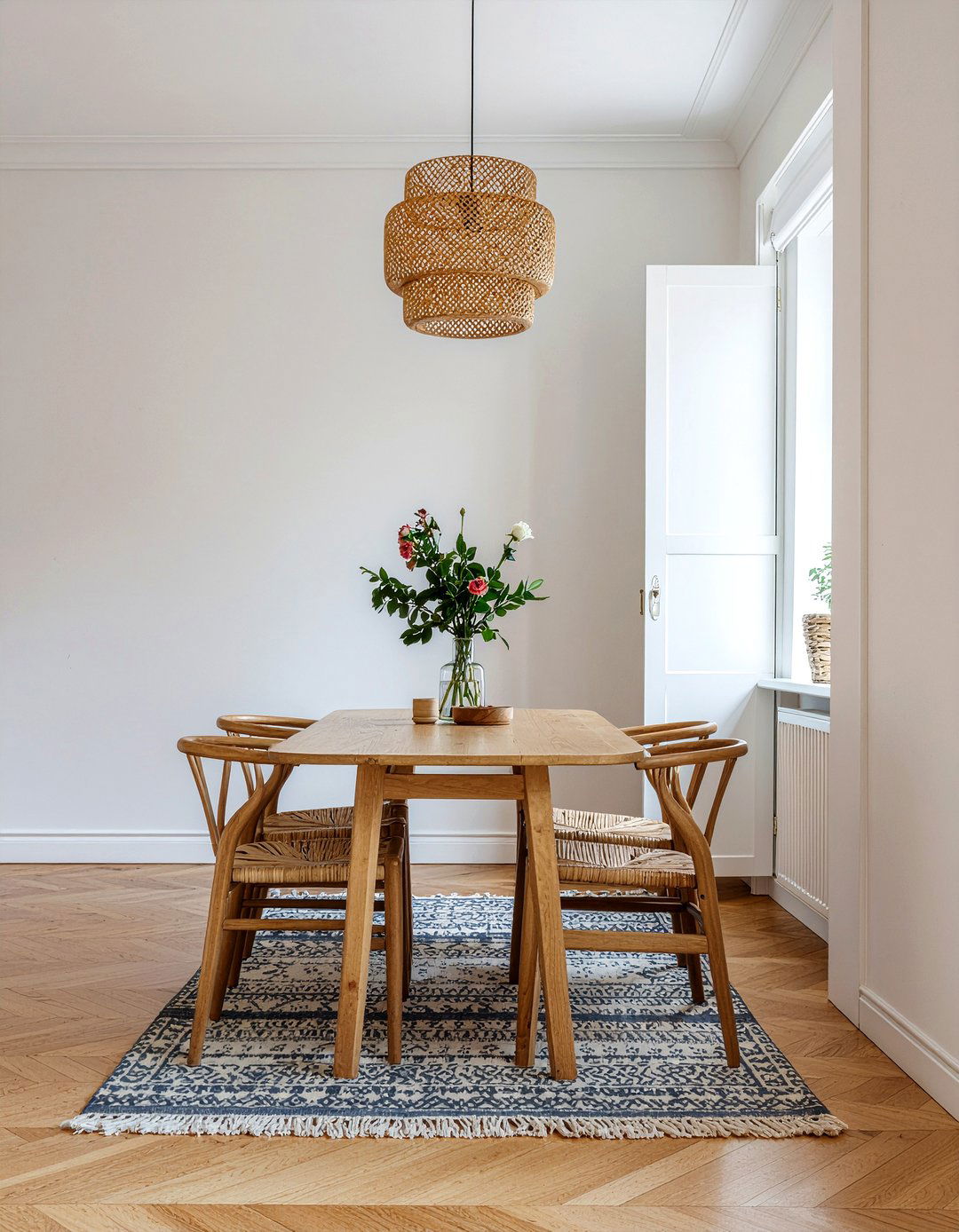 Scandinavian Wood Table - 30 romantic dining room ideas