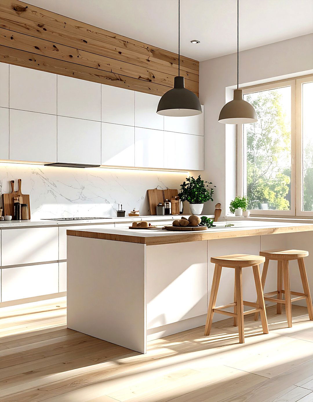 Scandinavian Wood Wall - 30 kitchen wood wall ideas